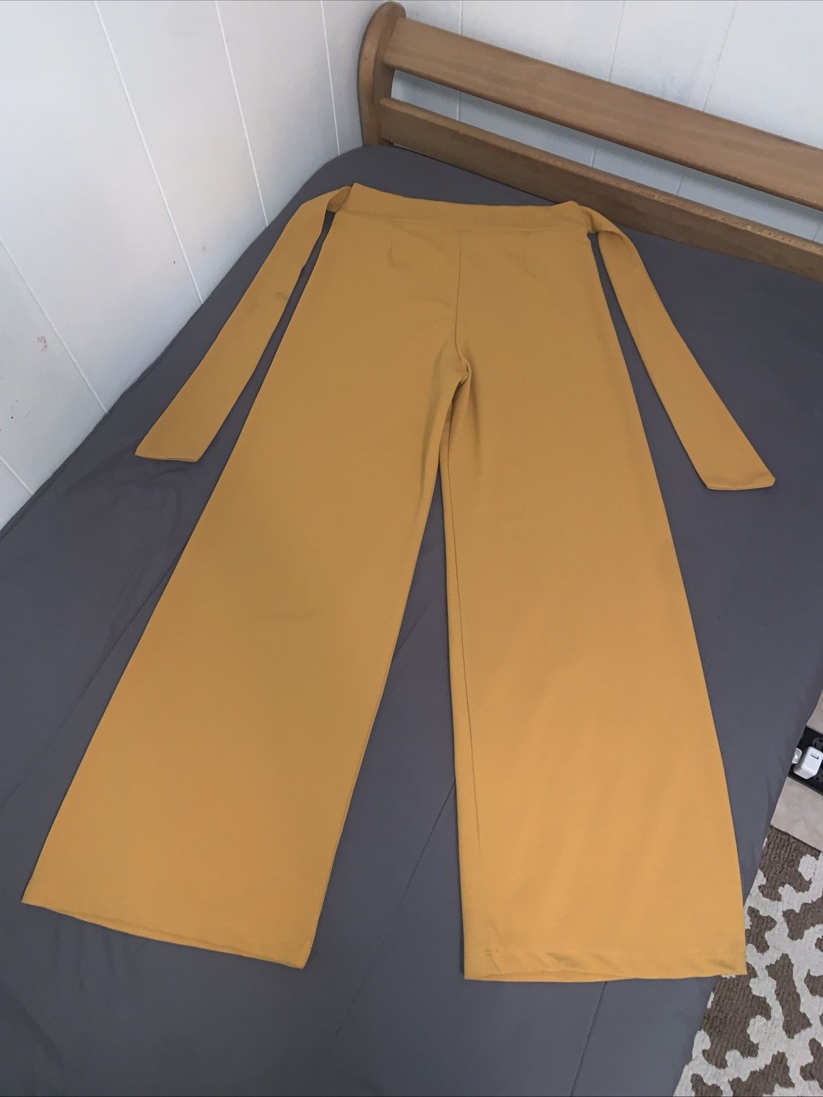 Other Woman’s - Wide Leg Mustard Yellow Dressy Pants - Size Large Size 29" - 2 Thumbnail