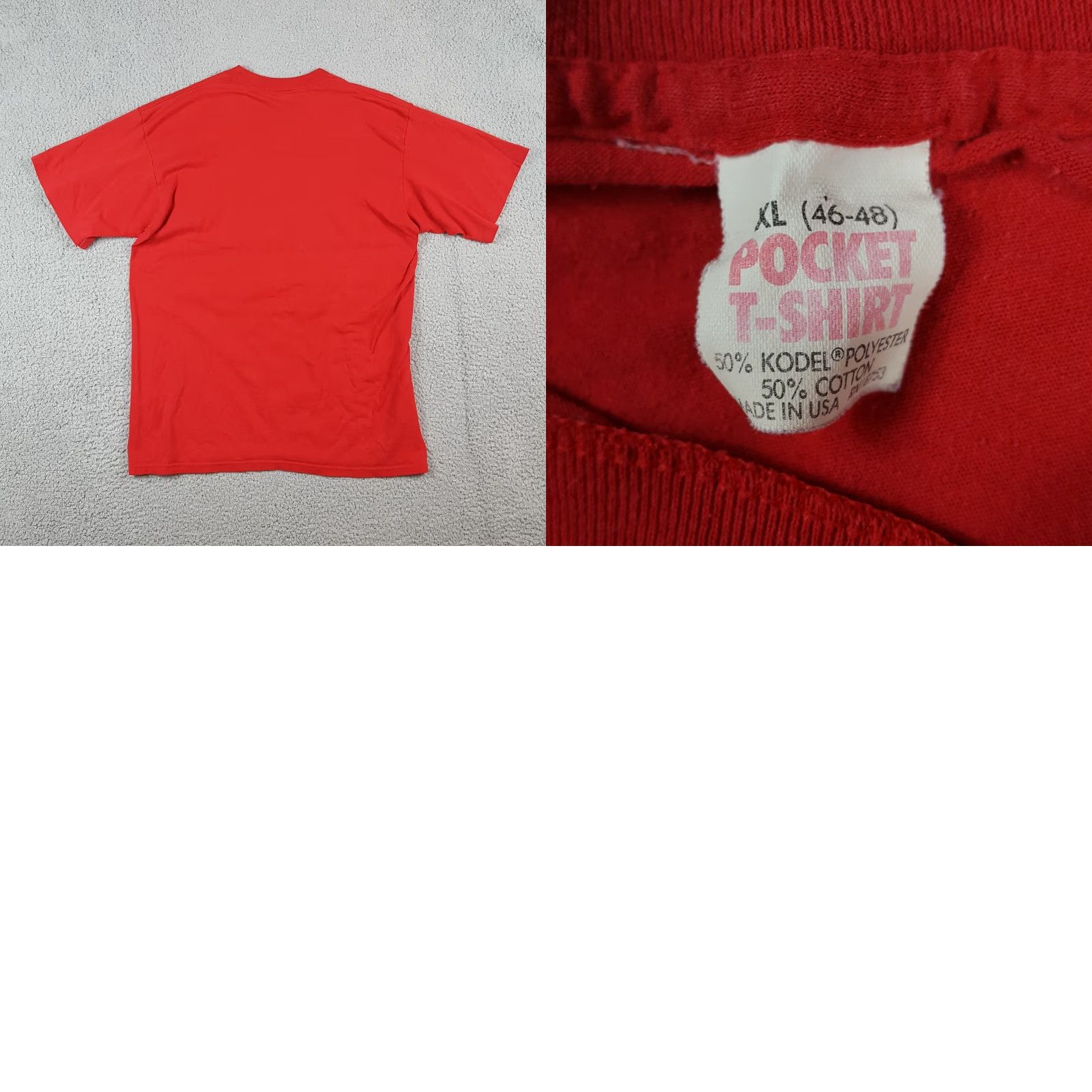 Vintage VINTAGE 80s Men's Red Cotton Graphic T-Shirt Short Sleeve Crew Neck Band Grunge Skater Y2K Summer Small Size US S / EU 44-46 / 1 - 8 Thumbnail