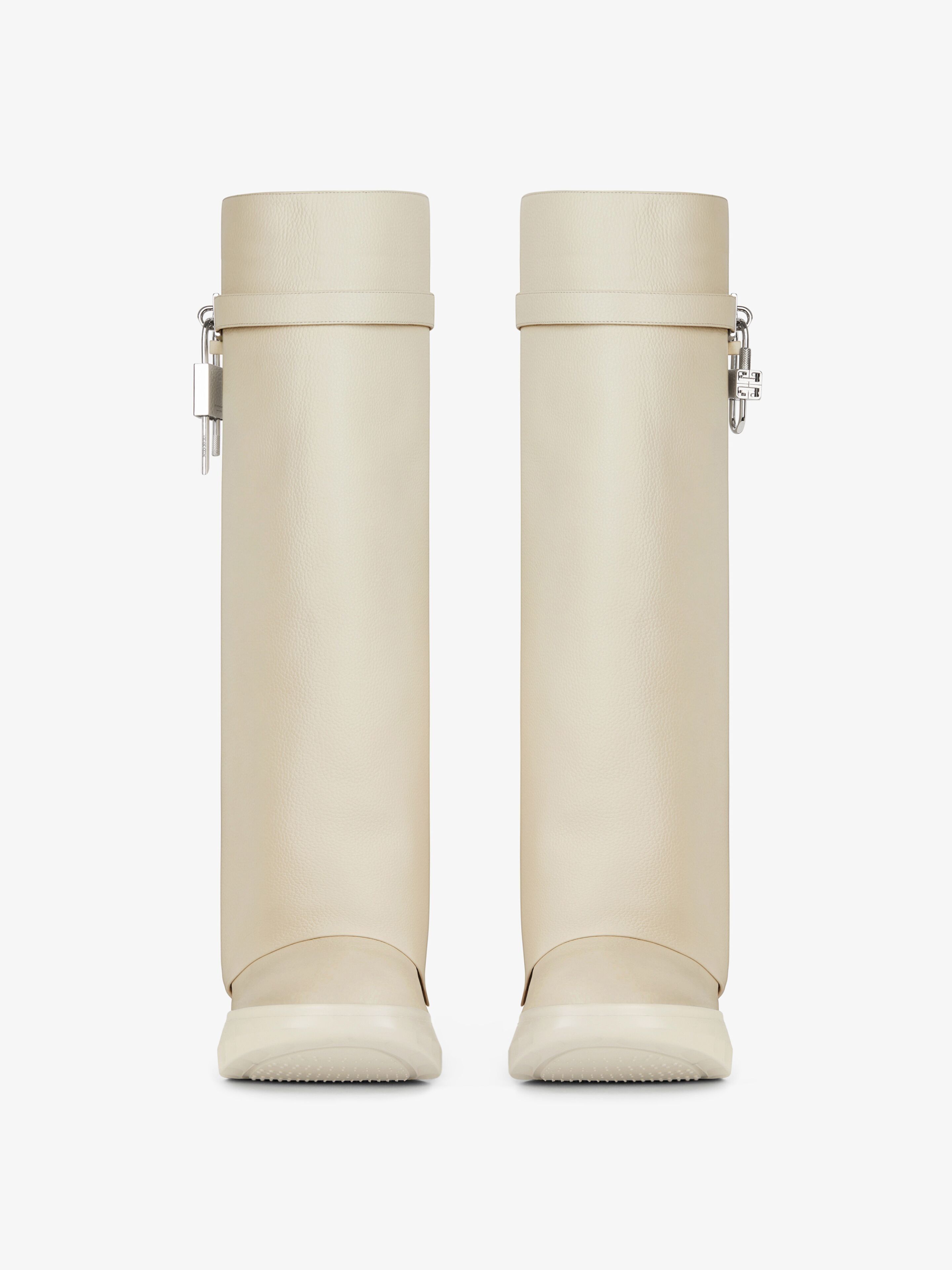 Givenchy o1n1vont0226 Shark Lock Biker Boots in Beige/Natural Size US 5 / IT 35 - 4 Thumbnail
