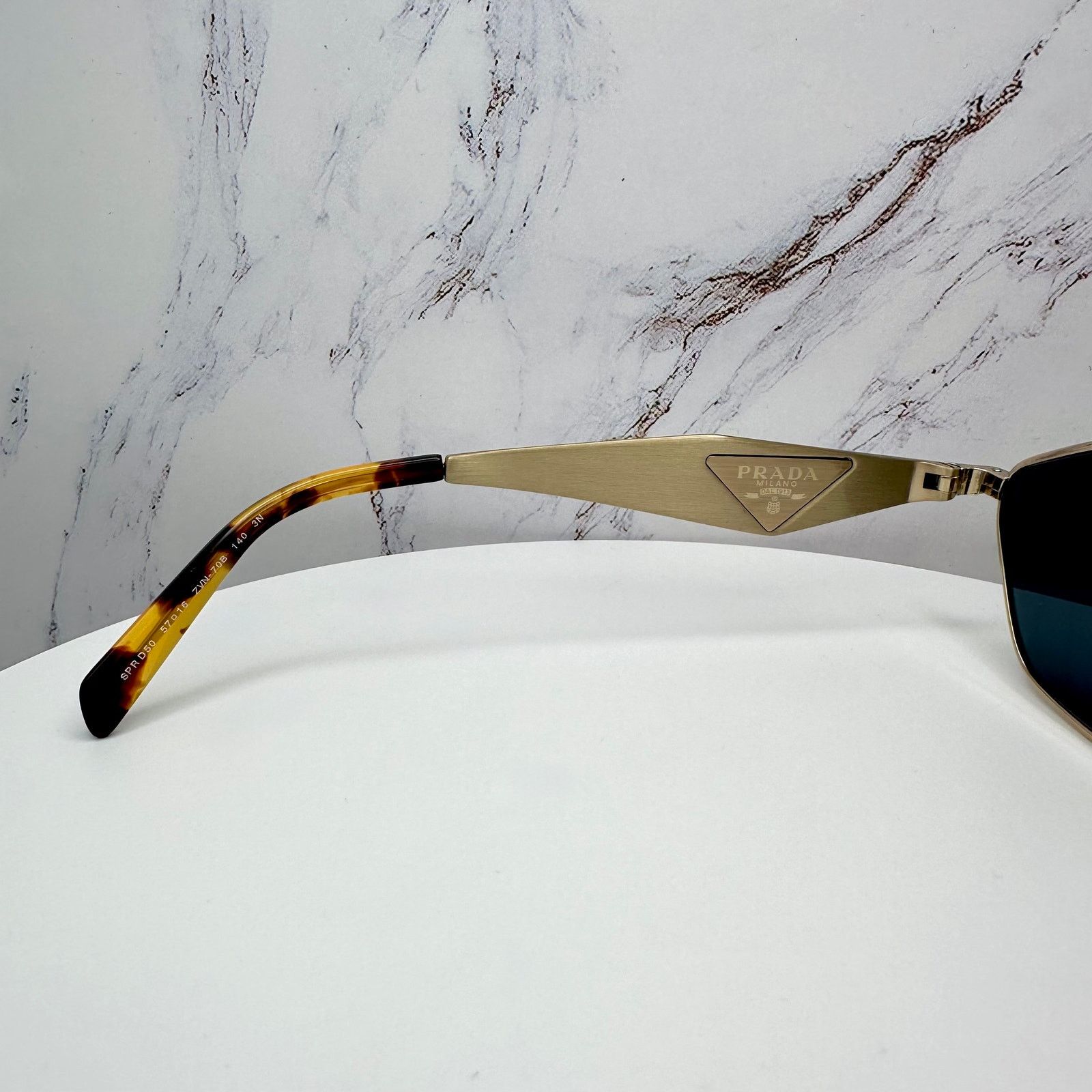 Prada New PRADA Sunglasses Gold Metal 3D Logo Aviator Size ONE SIZE - 14 Thumbnail