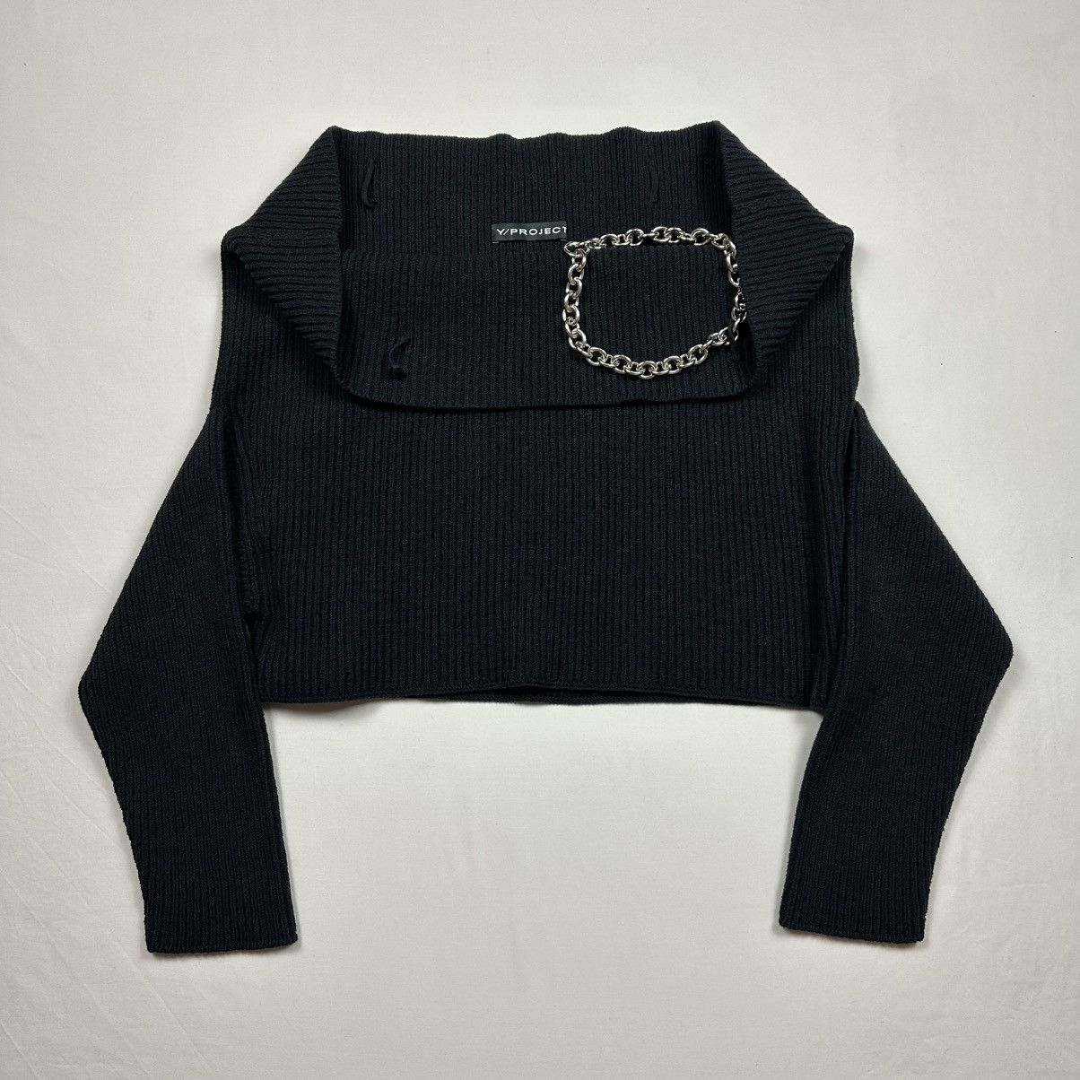 Y/Project Y/Project Draped Chain Ribbed Sweater Size L / US 10 / IT 46 - 4 Thumbnail