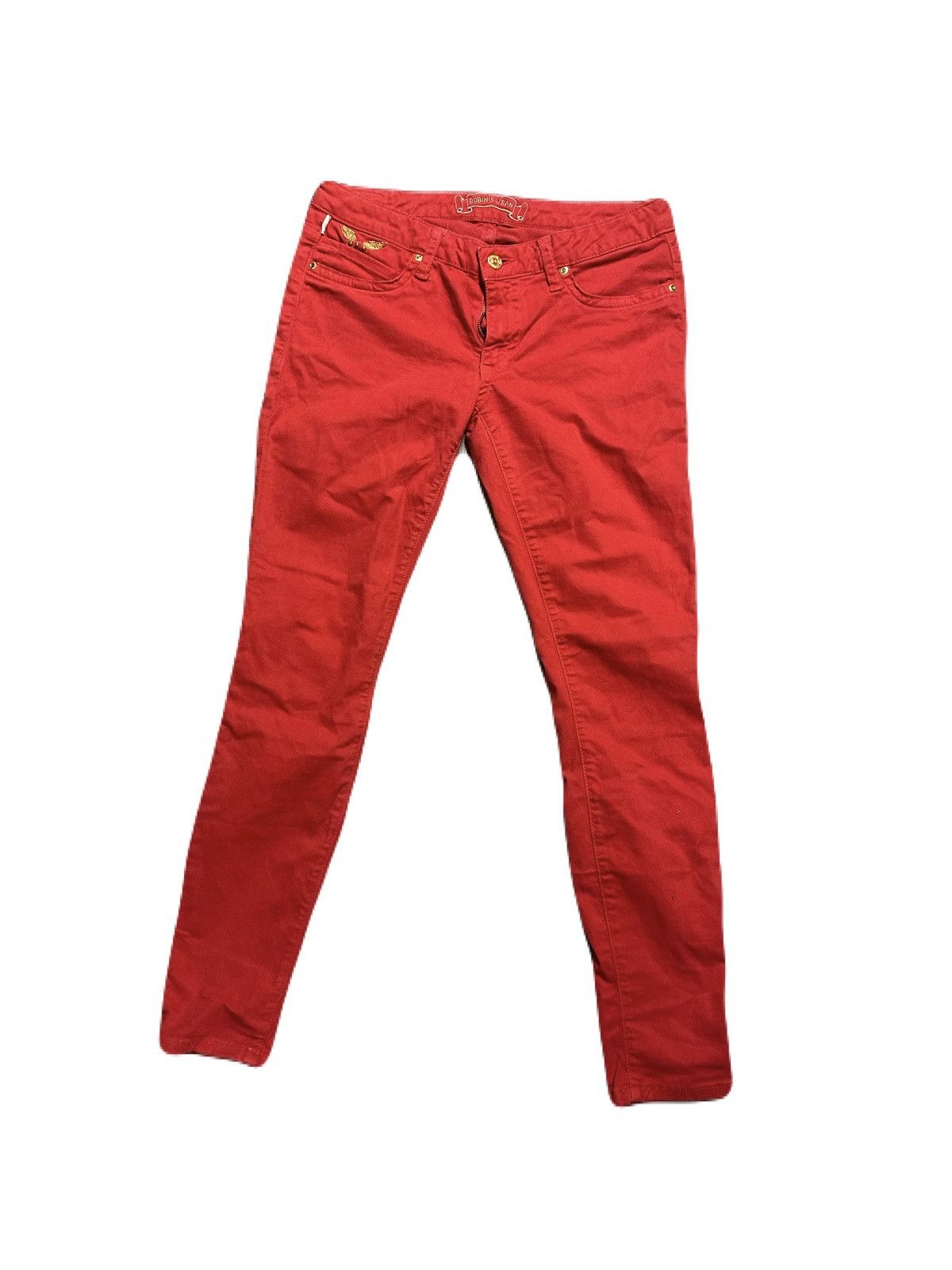 Robins Jeans ROBINS JEANS RED W/GOLD EMBROIDERY Size 30" / US 8 / IT 44 - 5 Thumbnail