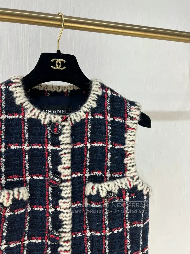 Chanel Chanel Snow series twill tweed four-pocket woven vest jack Size XXS / US 00 / IT 34 - 2 Thumbnail