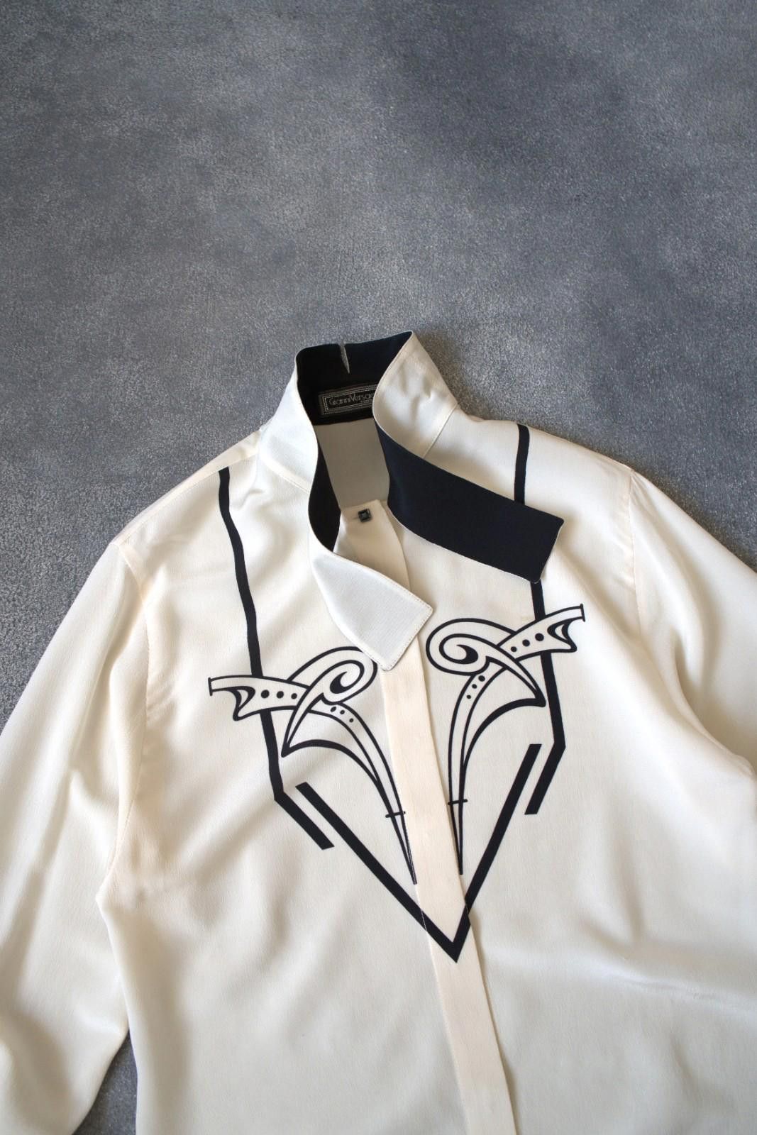 Versace F/W 1988 Gianni Versace Couture Tuxedo Silk Blouse Size S / US 4 / IT 40 - 9 Thumbnail
