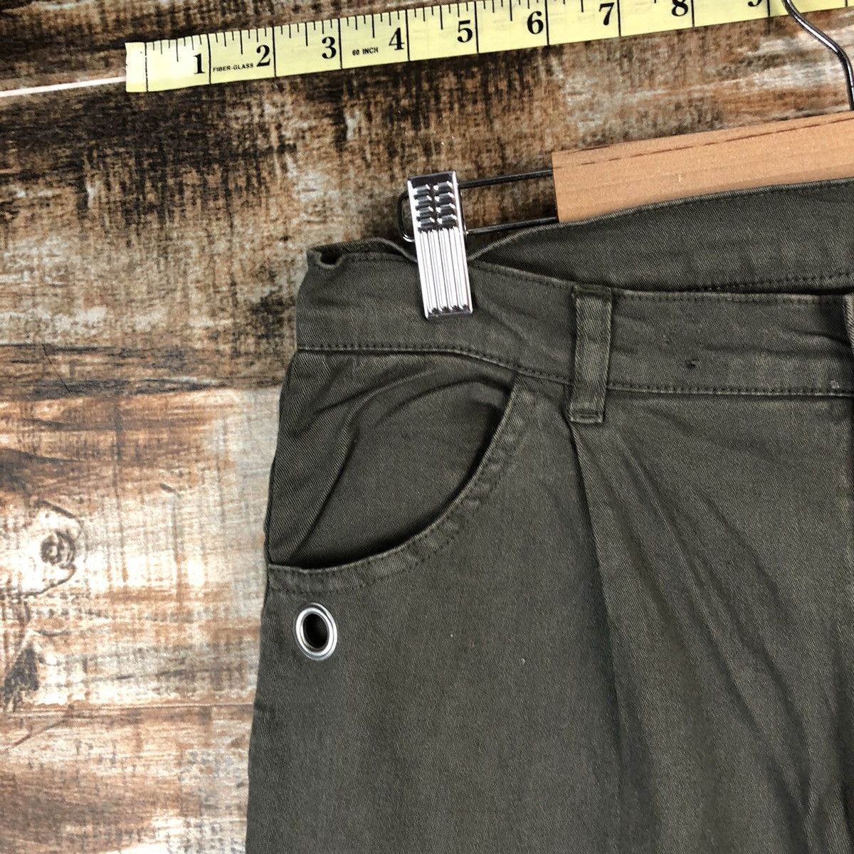 Japanese Brand Denimus Green Cargo Multipocket Pants #A2538 Size US 29 - 7 Thumbnail