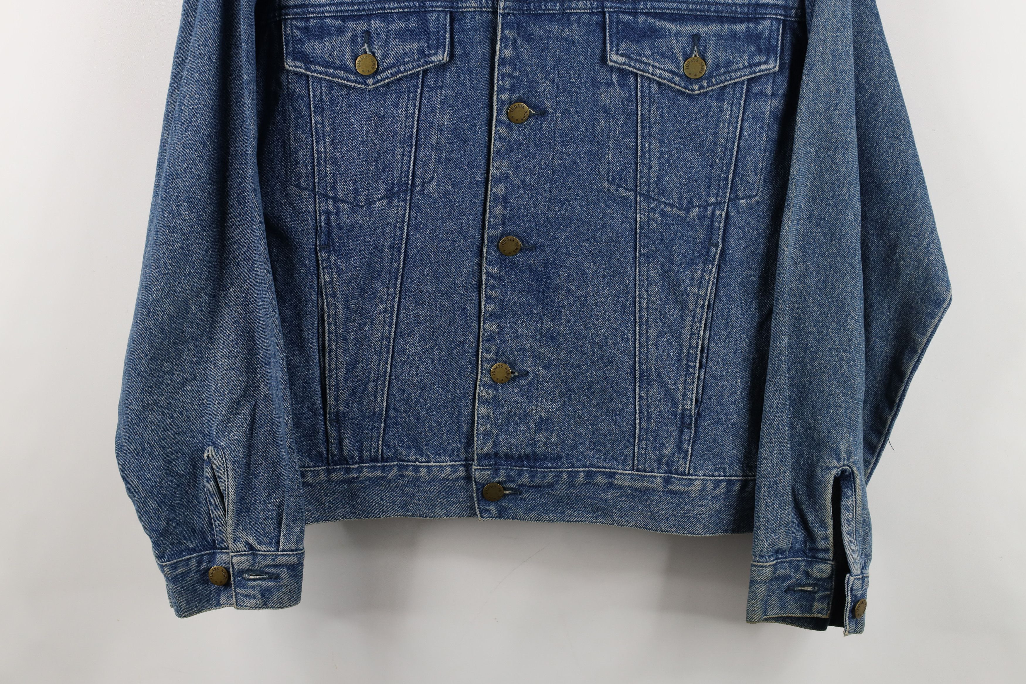Vintage Vintage 90s Streetwear Blank Denim Jean Trucker Jacket Blue Size US M / EU 48-50 / 2 - 3 Thumbnail