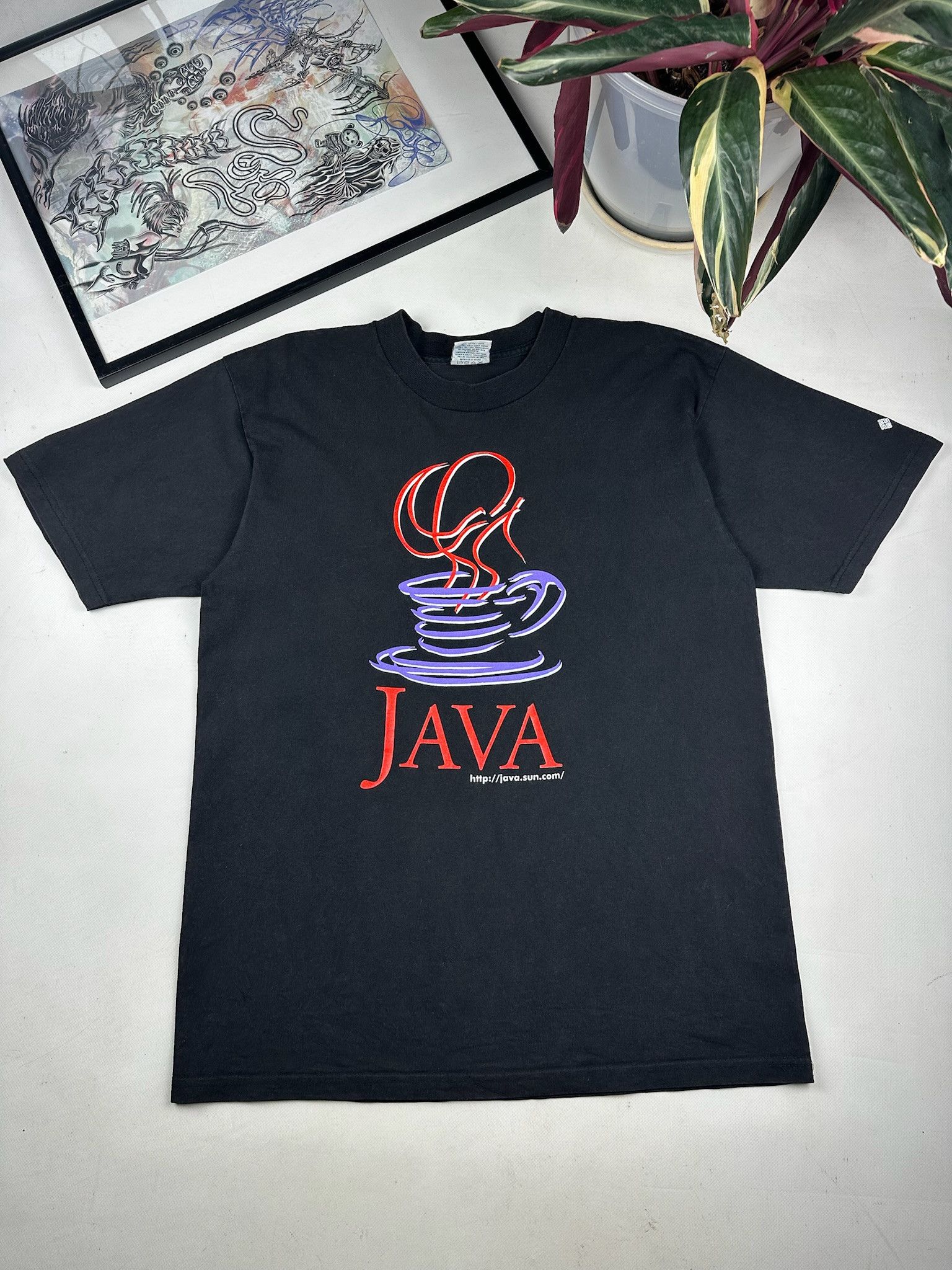 Microsoft 90s Vintage Java Sun Microsystem T-Shirt internet oldschool Size US L / EU 52-54 / 3 - 1 Thumbnail
