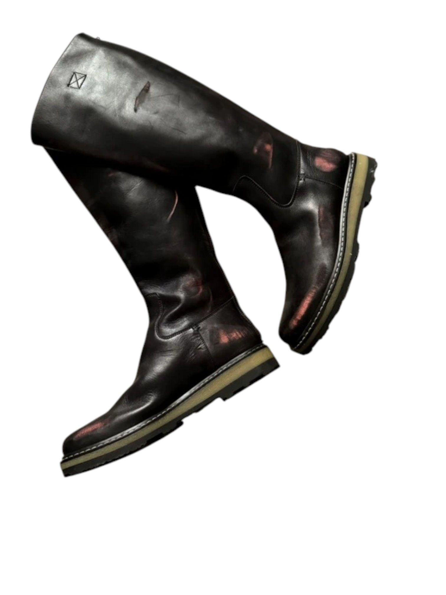 Dirk Bikkembergs Hand-Painted Leather Boots (Early 2000s)