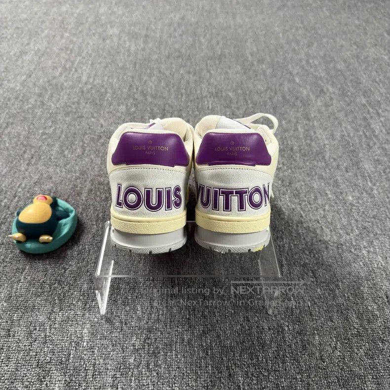 Louis Vuitton Louis Vuitton Trainer White and Purple Velcro shoes Size US 7 / EU 40 - 3 Thumbnail
