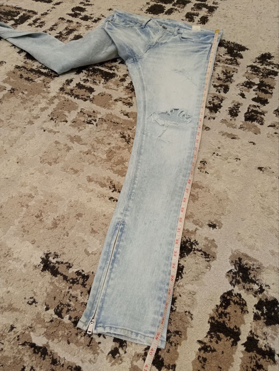 GOSTAR DE FUGA Gostar De Fuga Japan Ankle Zip Distressed Jeans Size US 33 - 18 Thumbnail