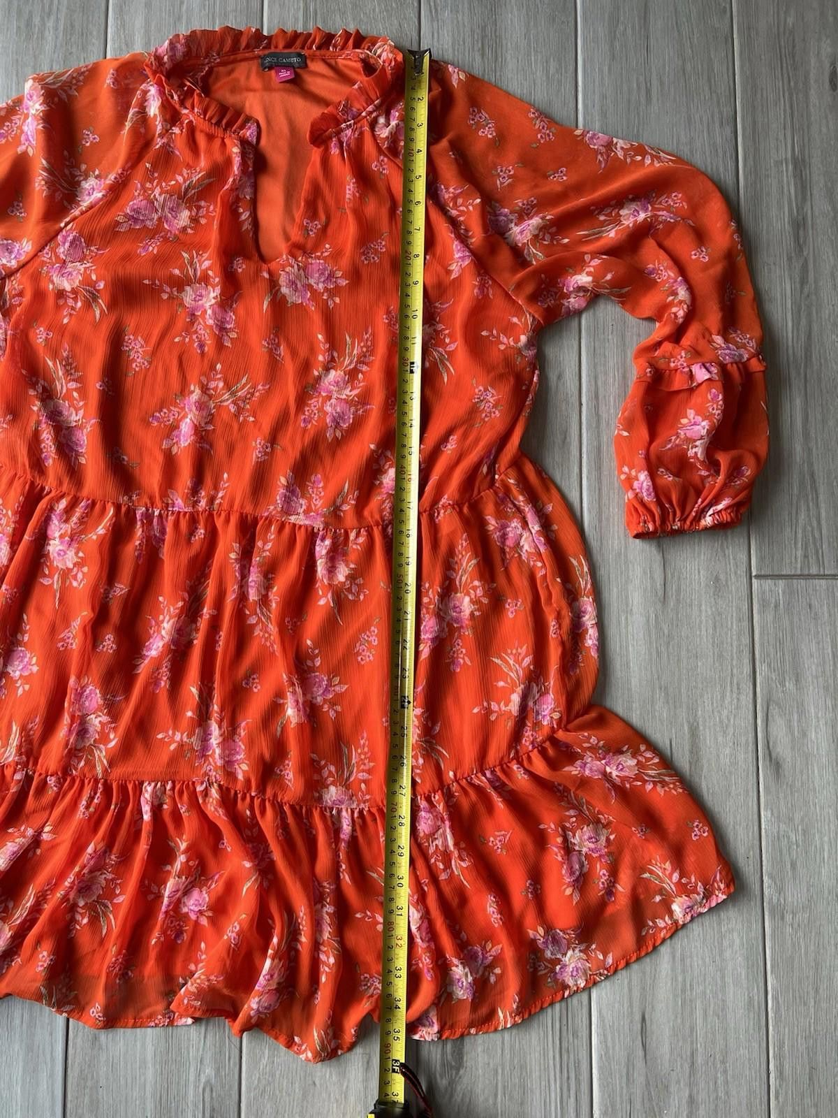 Vince Camuto Vince Camuto orange floral shift dress XL Size XL / US 12-14 / IT 48-50 - 5 Thumbnail