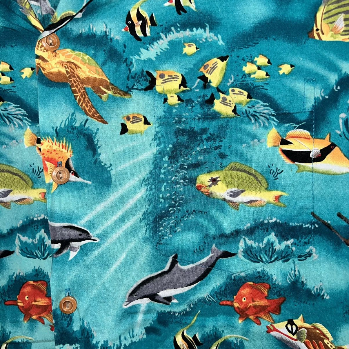 Paradise Found × Vintage MEN’S PARADISE FOUND UNDERWATER FISH ANIMALS HAWAIIAN SHIRT Size US L / EU 52-54 / 3 - 3 Thumbnail