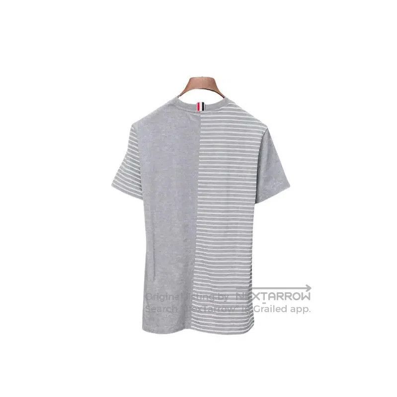 Thom Browne Thom Browne Gray Striped Short Sleeve T-Shirt . Size US XL / EU 56 / 4 - 2 Thumbnail