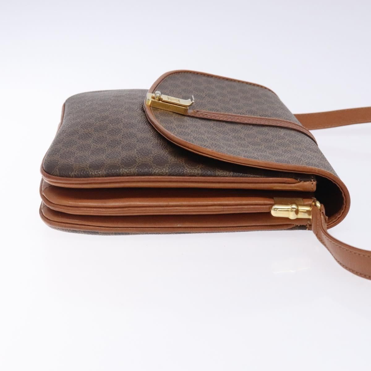 Celine CELINE Macadam Canvas Shoulder Bag Pvc Leather Brown Size ONE SIZE - 4 Thumbnail