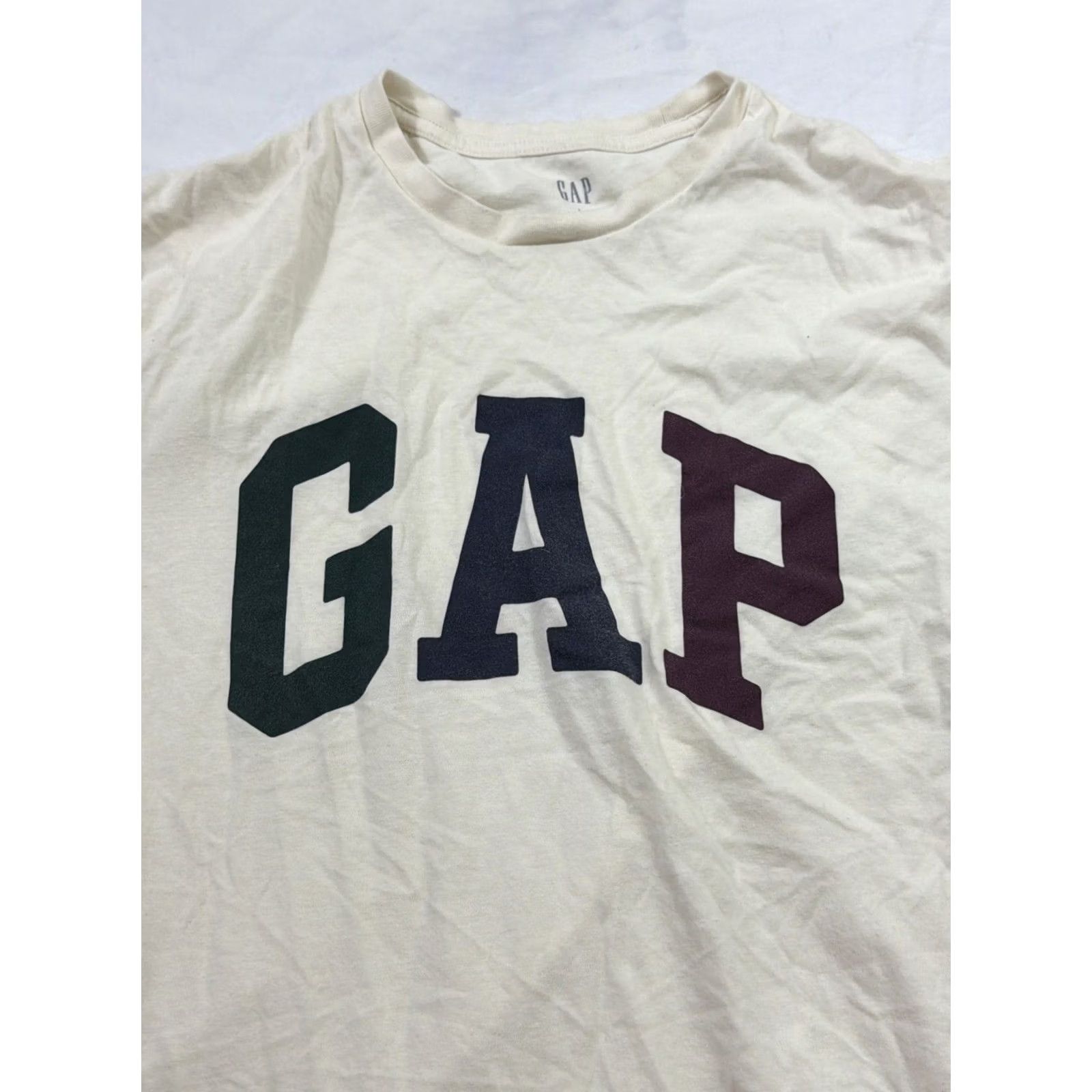 Gap Gap T-Shirt Men L Ivory Logo Short Sleeve Cotton Multicolor Spellout2020s Size US L / EU 52-54 / 3 - 2 Thumbnail