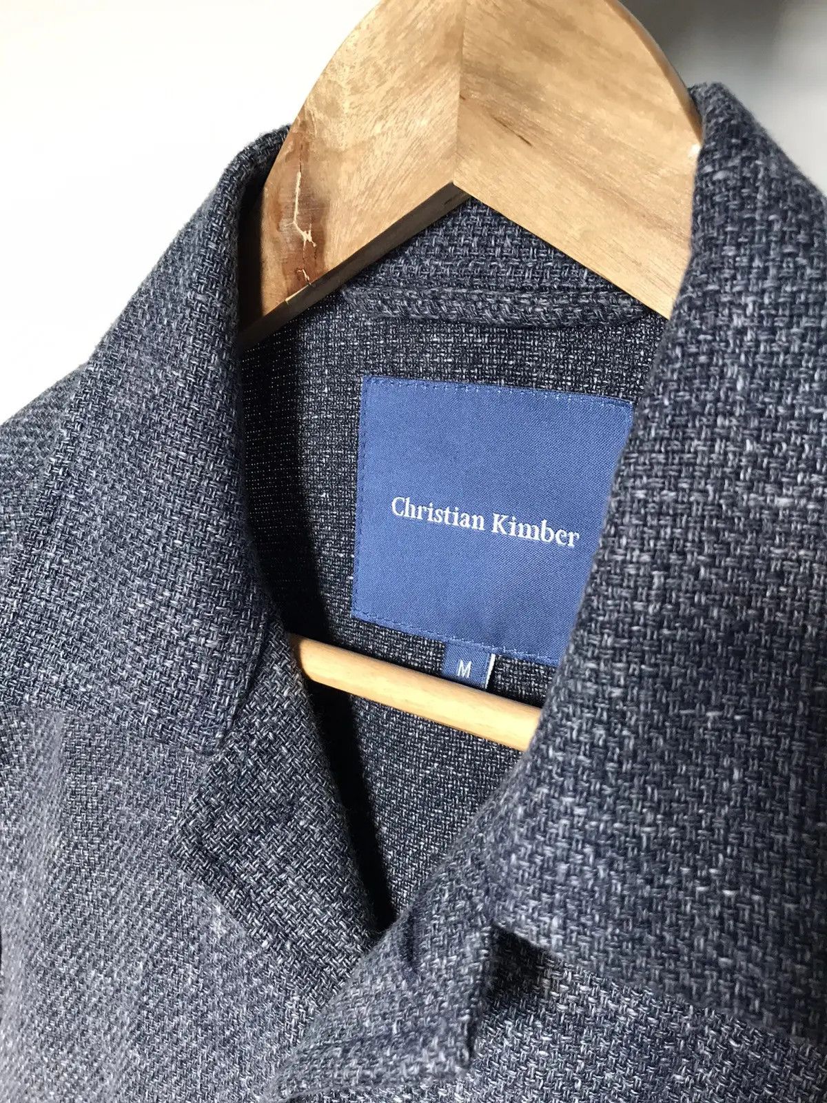 Christian Kimber Fitzroy Jacket - Blue Italian Cotton Basketweave Size US M / EU 48-50 / 2 - 6 Thumbnail