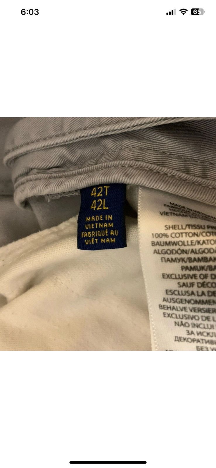 Polo Ralph Lauren Polo Ralph Lauren mens sz 42T gray flat front shorts Size US 42 / EU 58 - 2 Thumbnail