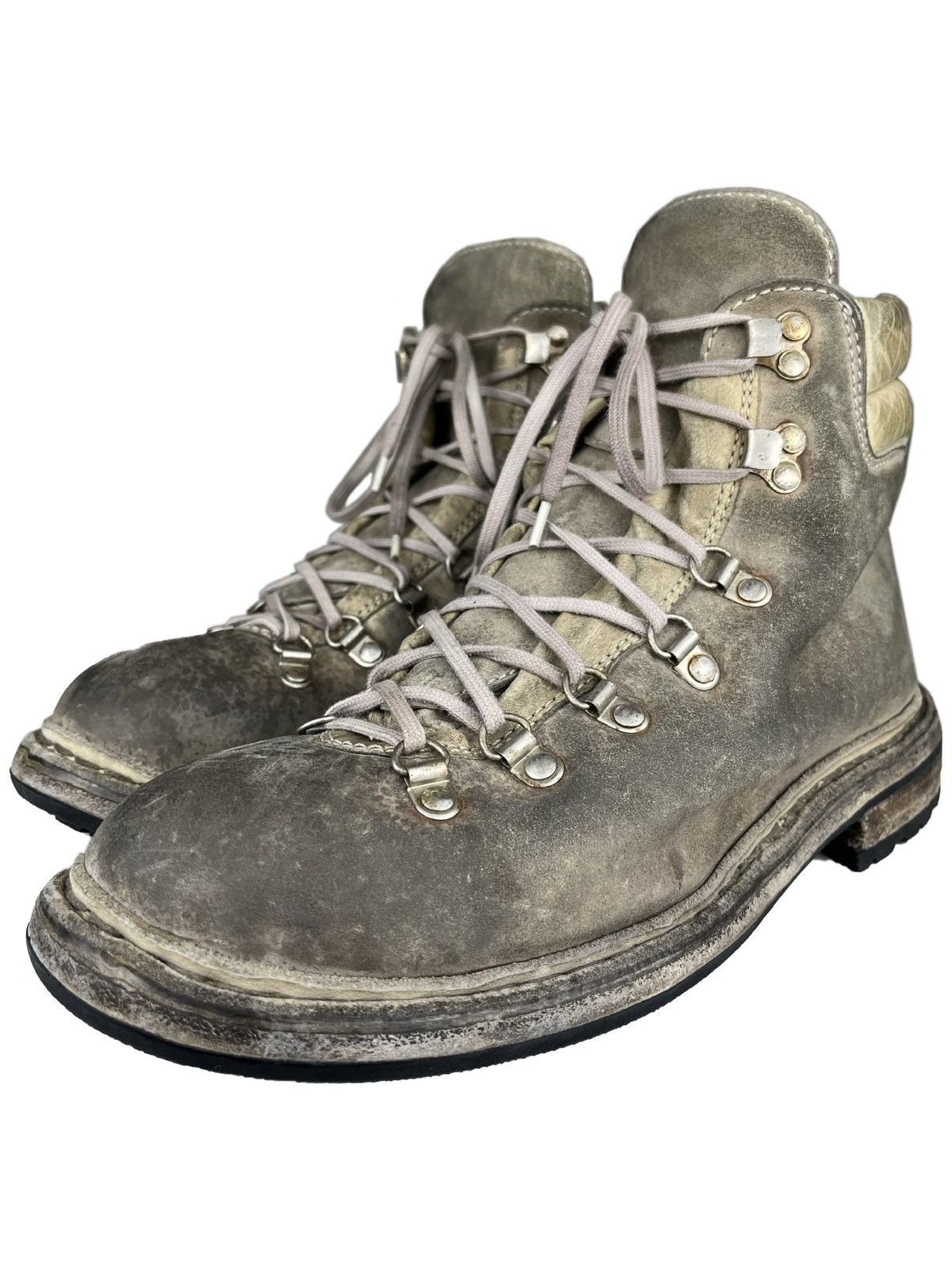 Pre-owned Guidi 19 Leather Hiking Boots In Grey