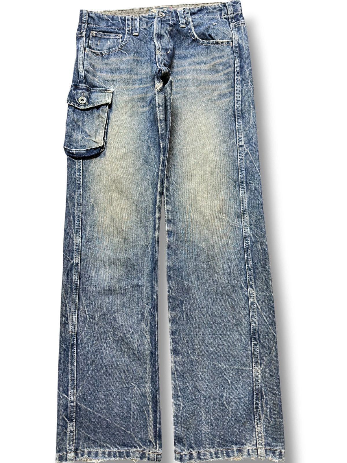 Japan Blue Vintage Blue Mudwash Cargo Tactical Thunderwash Denim Size US 30 / EU 46 - 1 Thumbnail