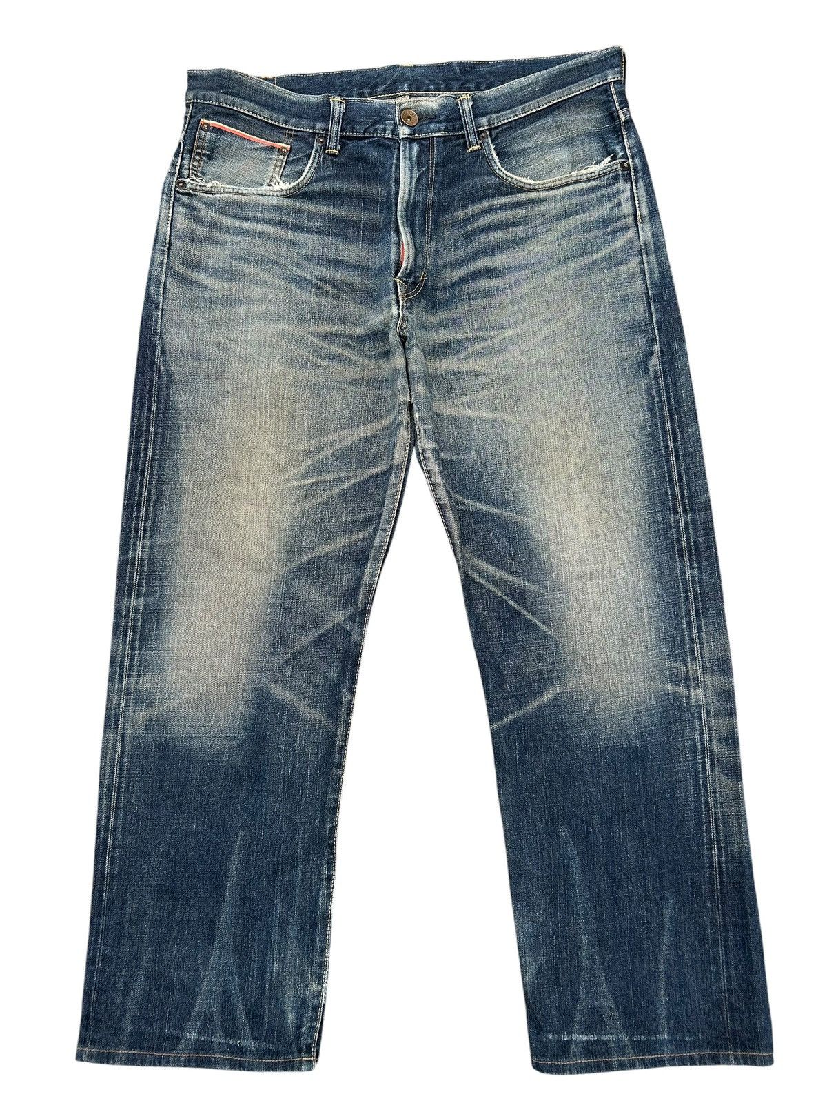 Kapital Vintage Buckle Back Edwin Selvedge Distressed Denim Jeans Size US 39 - 2 Thumbnail