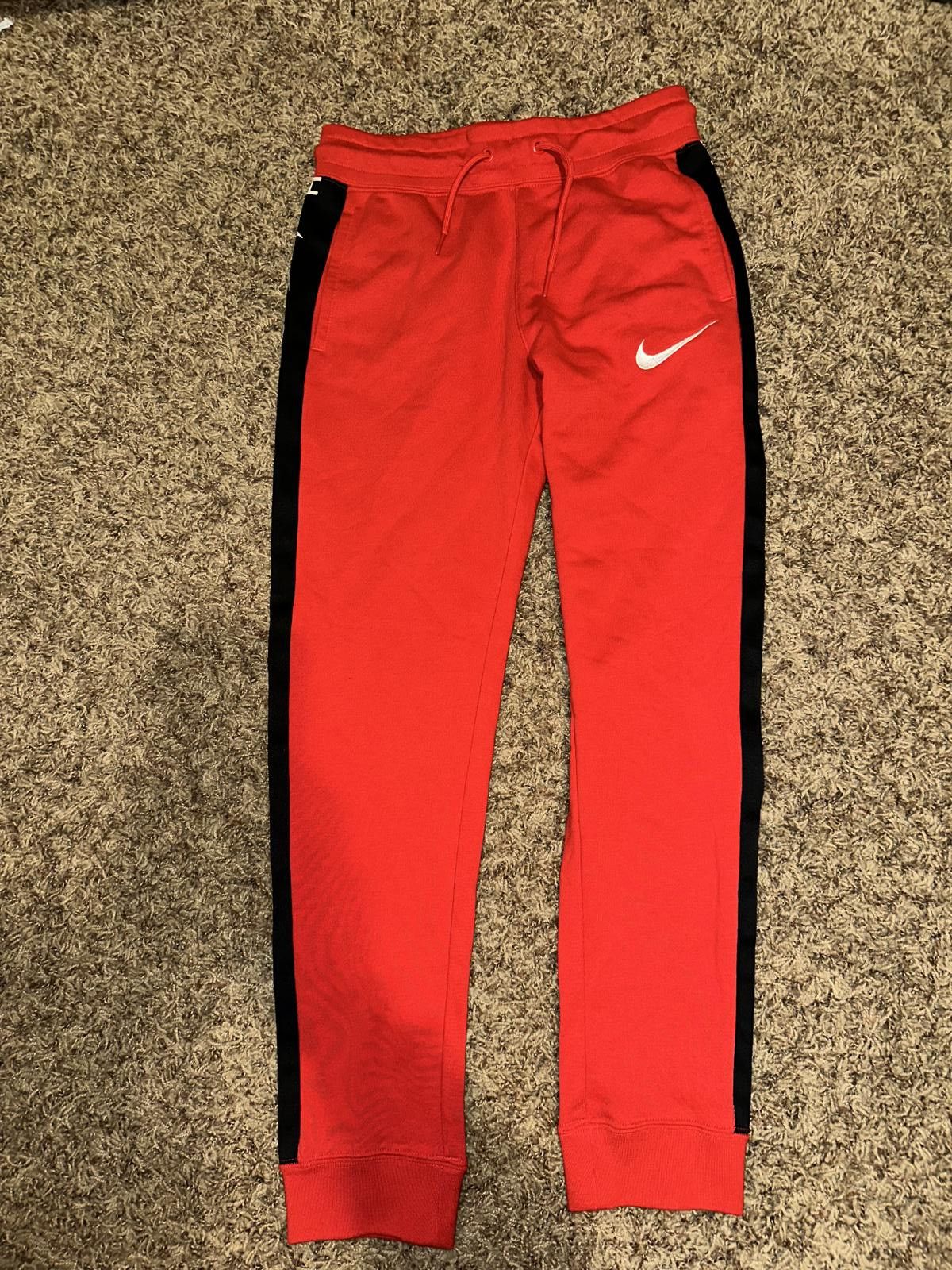 Nike Nike Sportswear Big Kids (Boy’s) Swoosh Fleece Red Sweatpants Size US 26 / EU 42 - 1 Thumbnail