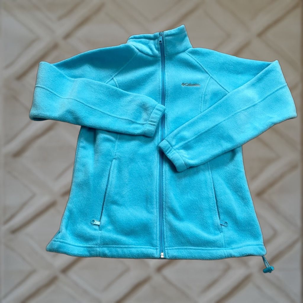 Vintage Columbia Jacket Women Small Blue Full Zip Pocket High Neck Fleece Outdoor Hiking Size S / US 4 / IT 40 - 1 Thumbnail
