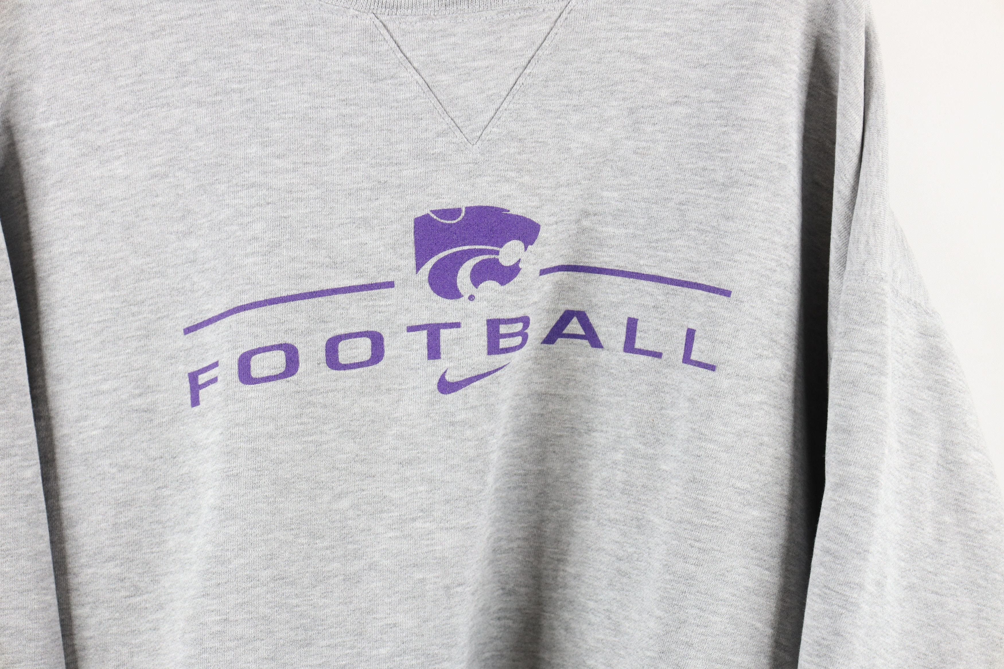 Nike × Vintage Vintage Nike Mini Swoosh Kansas State University Sweatshirt Size US XL / EU 56 / 4 - 4 Thumbnail