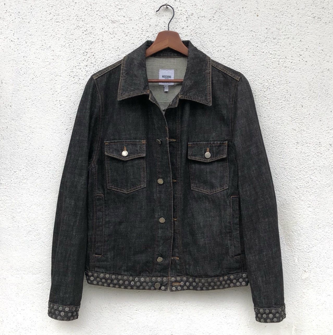 Moschino Moschino Peace Sign Metal Studs Denim Jacket Size US M / EU 48-50 / 2 - 5 Thumbnail