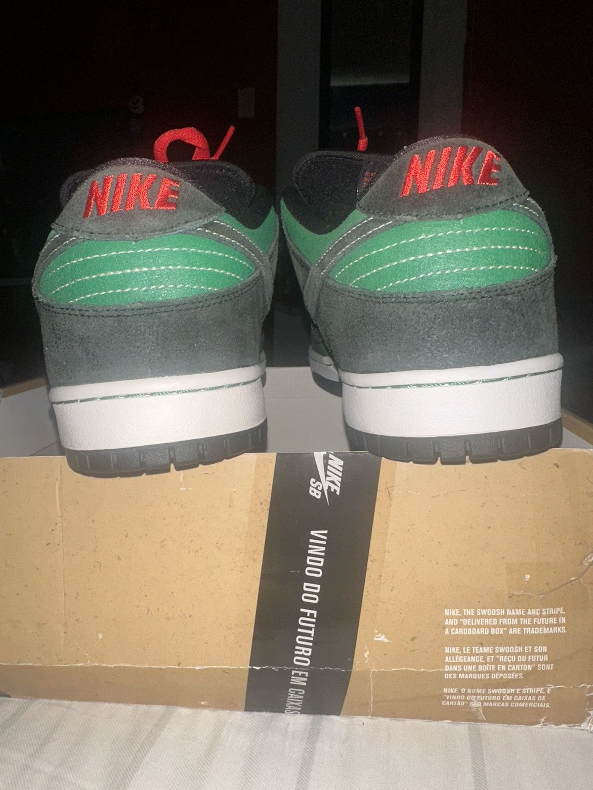 Nike Nike Dunk SB Low Pine Green Black Atomic Red Size US 12 / EU 45 - 4 Thumbnail