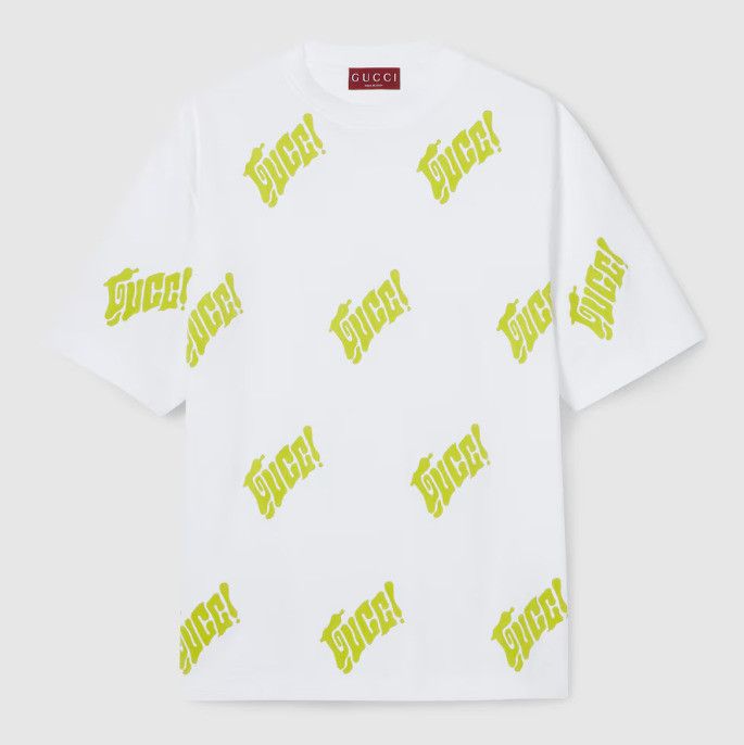 Gucci o1la5ras0426 Embroidered Cotton Jersey T-Shirt in White Size US S / EU 44-46 / 1 - 1 Thumbnail