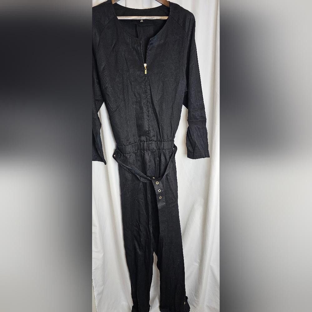 Imran Potato IMAN Global Jumpsuit Black Womens Size 1X Relaxed Longsleeve Size ONE SIZE - 2 Thumbnail