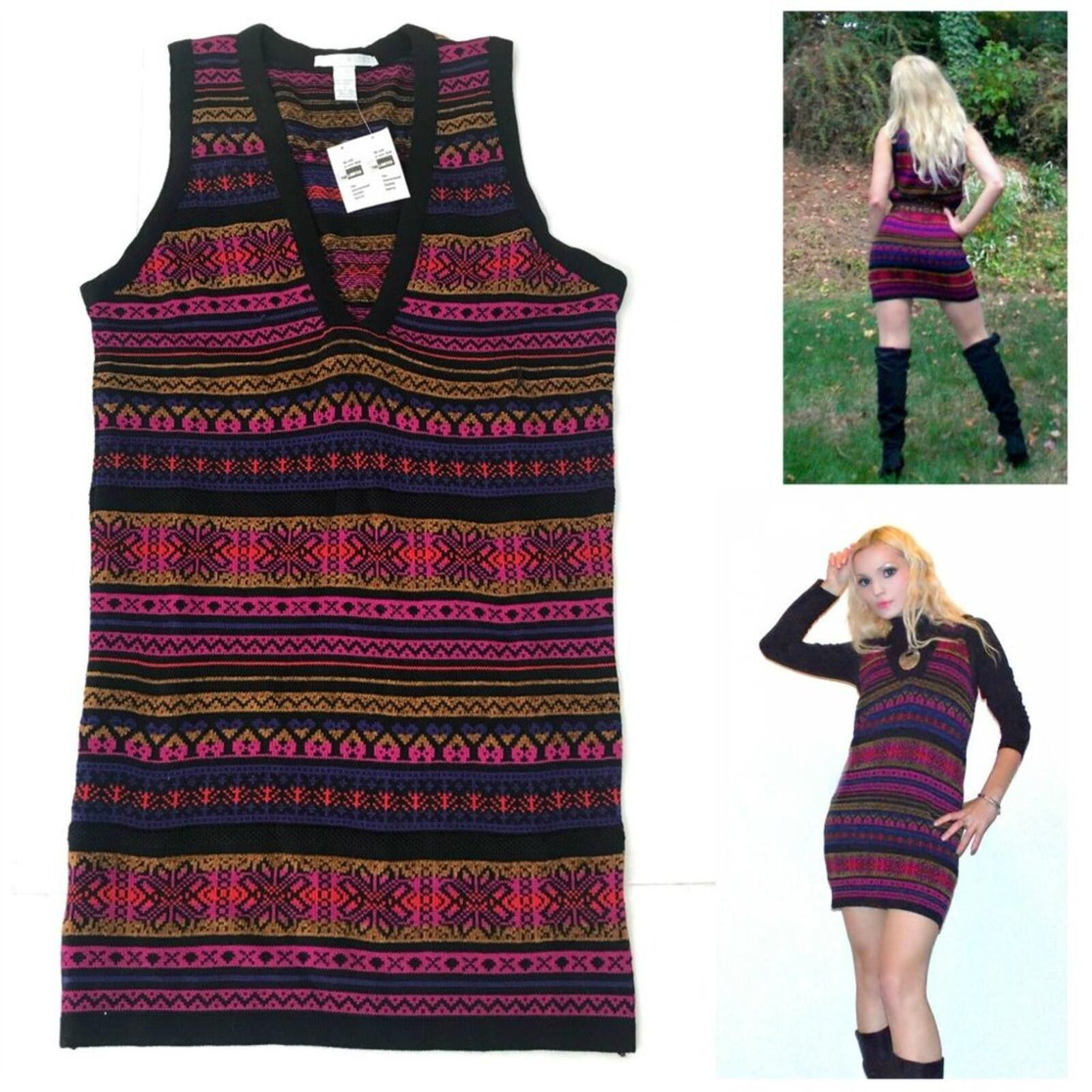 Other The Limited Wool Dress Women's Large Pink Striped Boho NWT Size L / US 10 / IT 46 - 2 Thumbnail