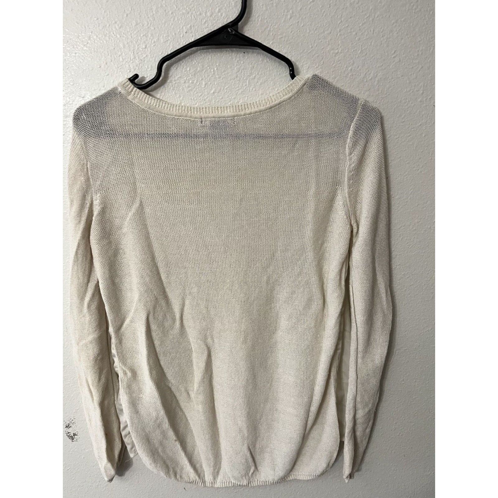 H&M H&M Linen Viscose Blend White Button Up White Long Sleeved Shirt Top Small Shirt Women Button-Up Viscose Linen White Basic All Seasons Casual Workwear Size S / US 4 / IT 40 - 2 Thumbnail