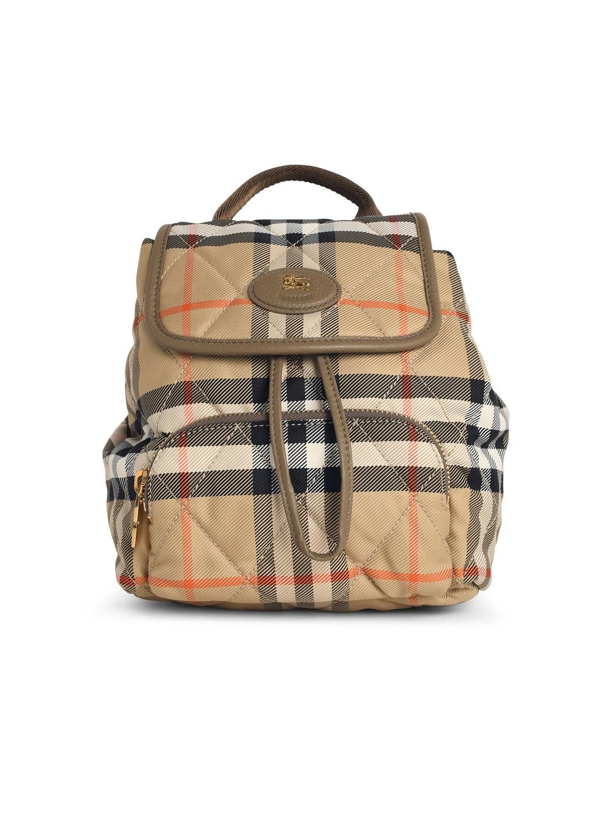 Burberry BURBERRY 'Horshoe' Mini Backpack In Beige Sand Polyamide Size ONE SIZE - 1 Thumbnail