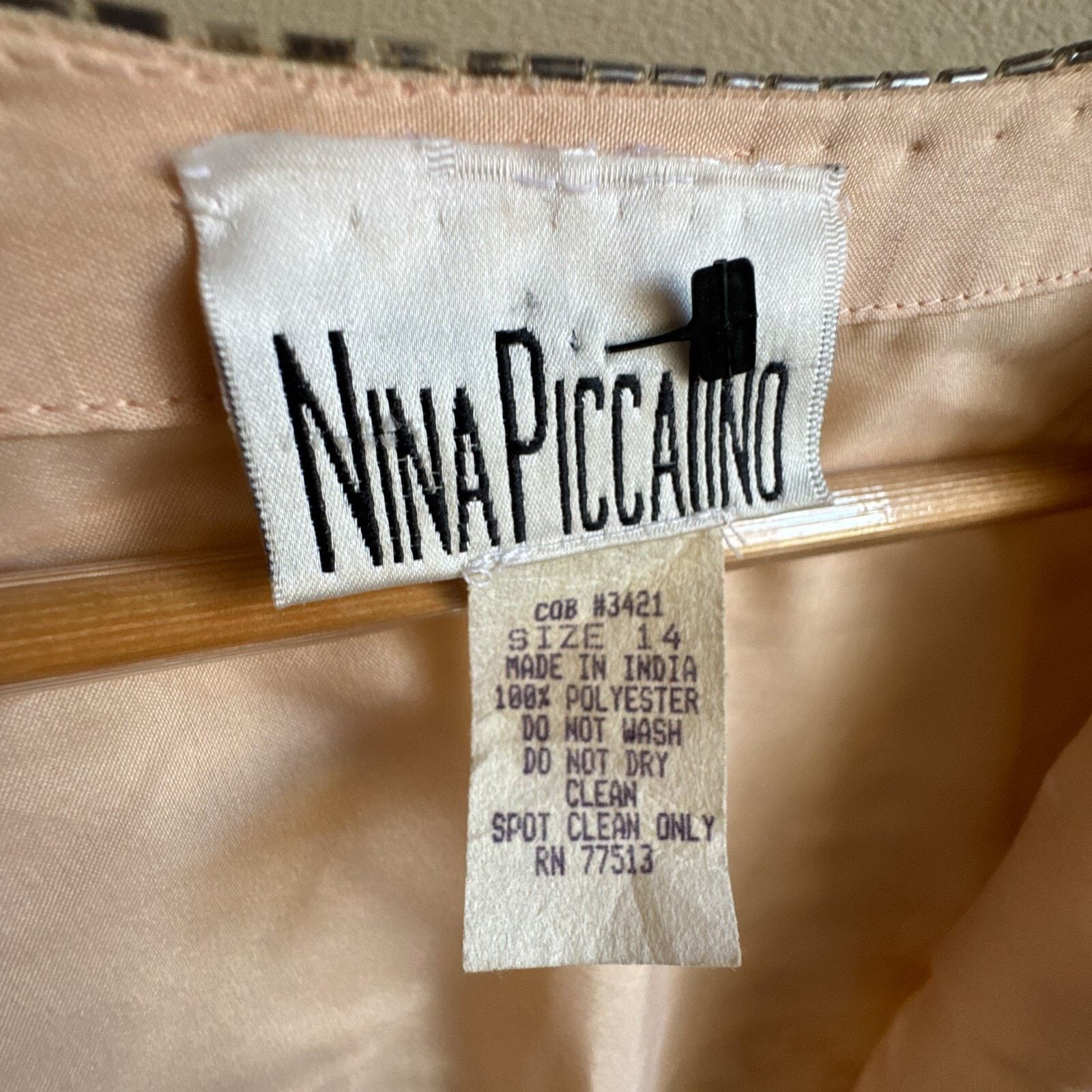 Other Nina Piccalino NWT Vintage Peach Beaded Sequin Jacket Sz 14 Size XL / US 12-14 / IT 48-50 - 3 Thumbnail