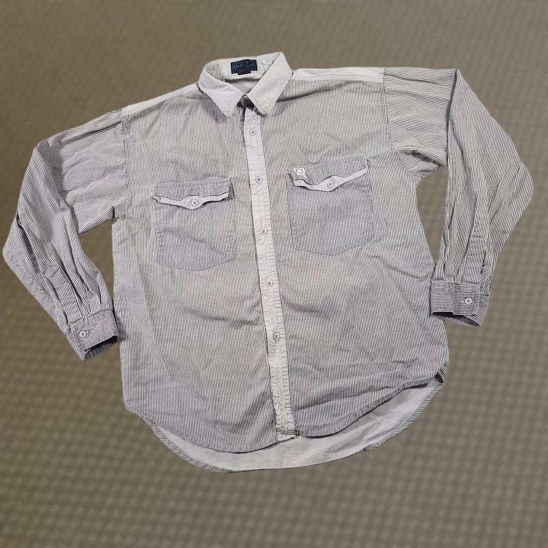 Vintage VINTAGE BB Sport Button Up Long Sleeve Shirt Mens M Blue Stripe Western Skater Size US M / EU 48-50 / 2 - 1 Thumbnail