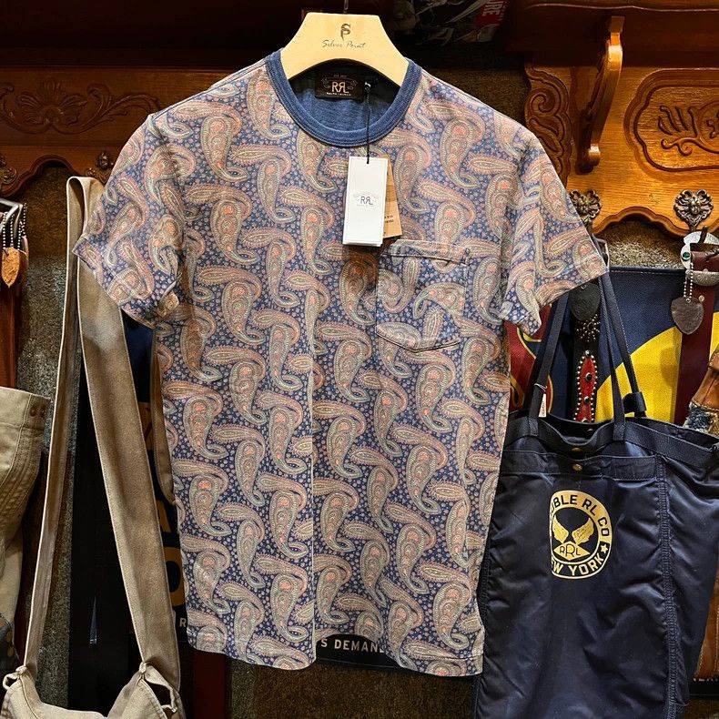 RRL Ralph Lauren RRL Indigo Batik Paisley Cotton T-Shirt - dmc Size US M / EU 48-50 / 2 - 1 Thumbnail