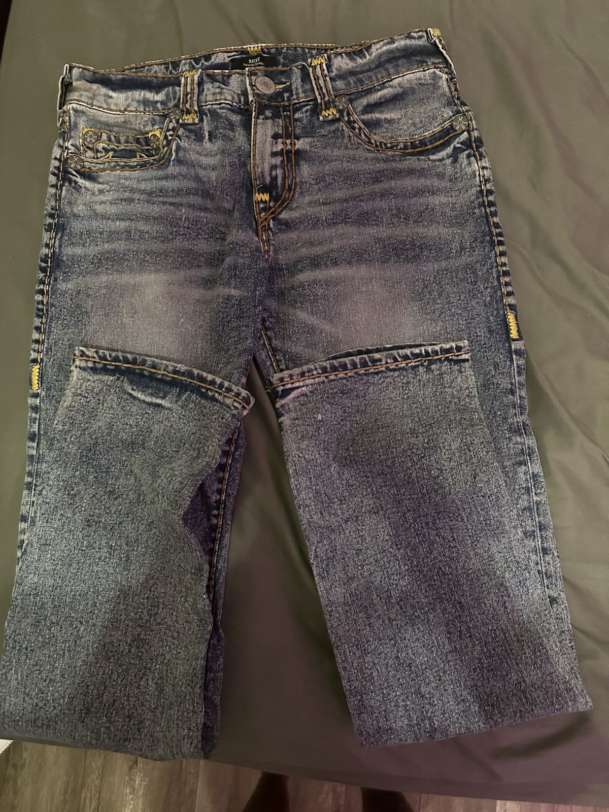 True Religion True Religion Jeans Men's Ricky No Flap Super T Straight Size US 31 - 1 Thumbnail