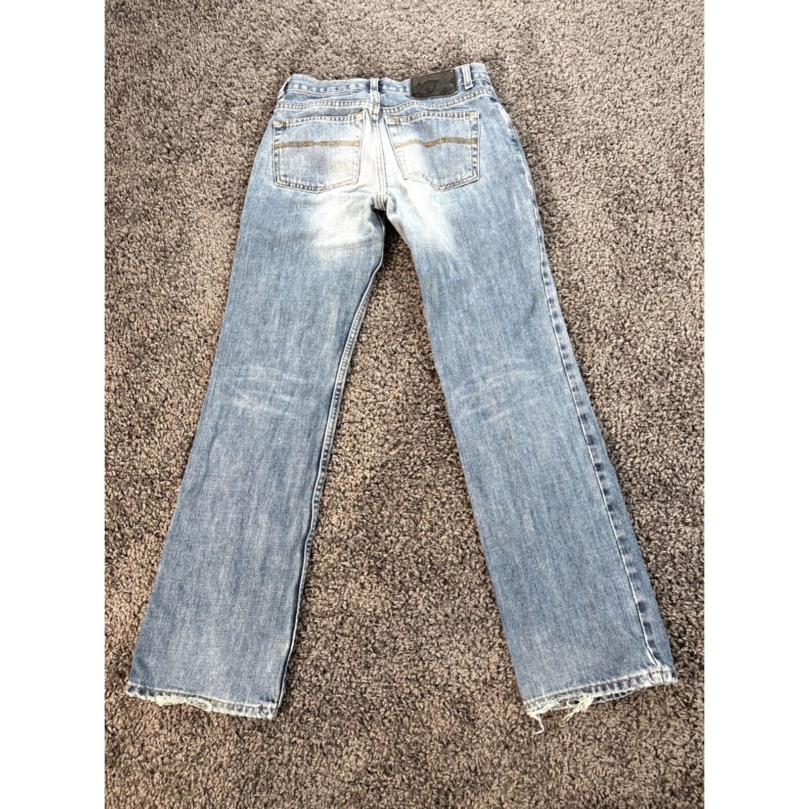 Express VINTAGE Express Jeans Womens 28x30 Stonewash Blue Light Wash Frayed Low Rise 90s Straight Womens Jeans Size 28" / US 6 / IT 42 - 7 Thumbnail
