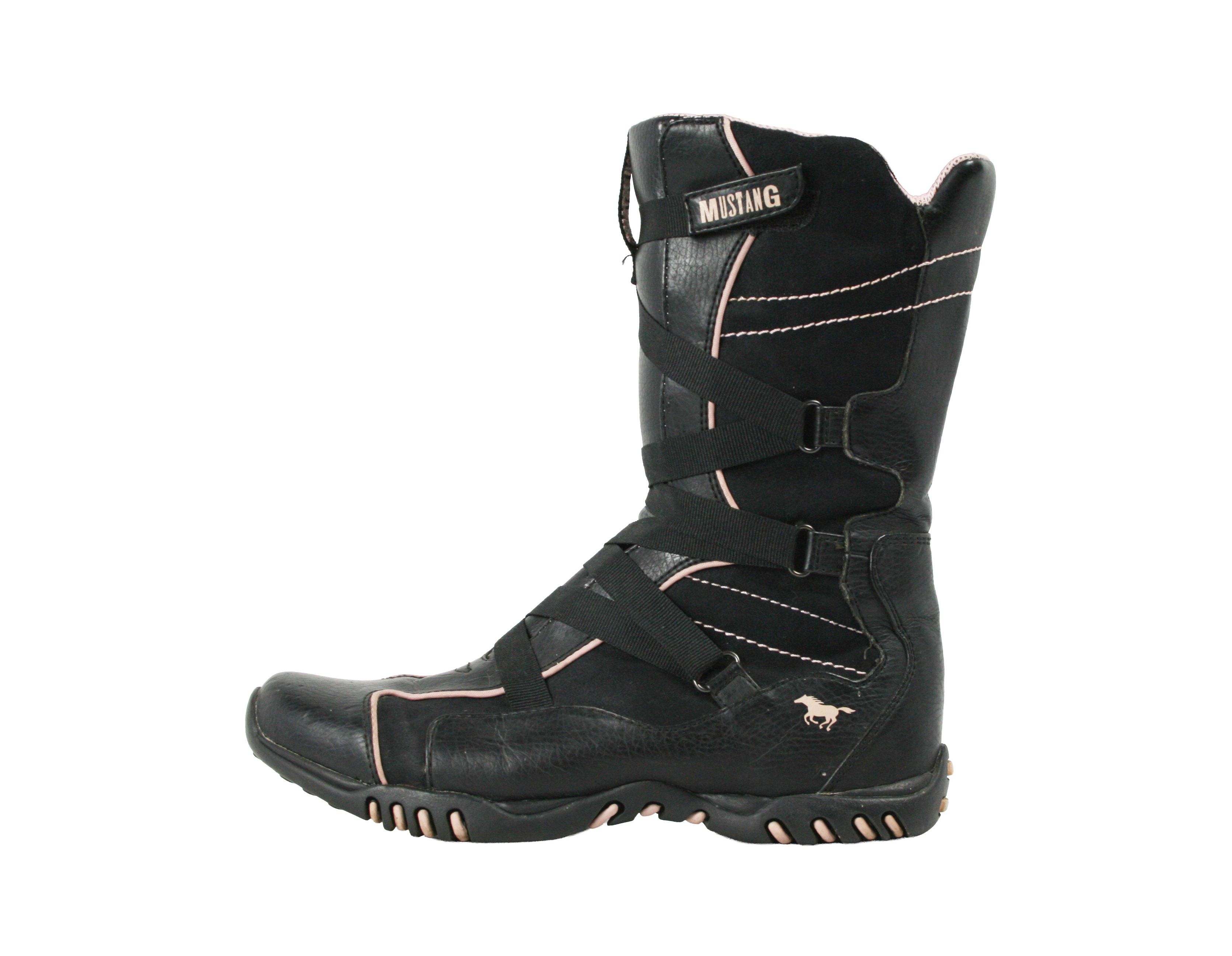 Mustang 00S Y2K Moto Biker Strap Boots Vintage Size US 10 / IT 40 - 1 Thumbnail