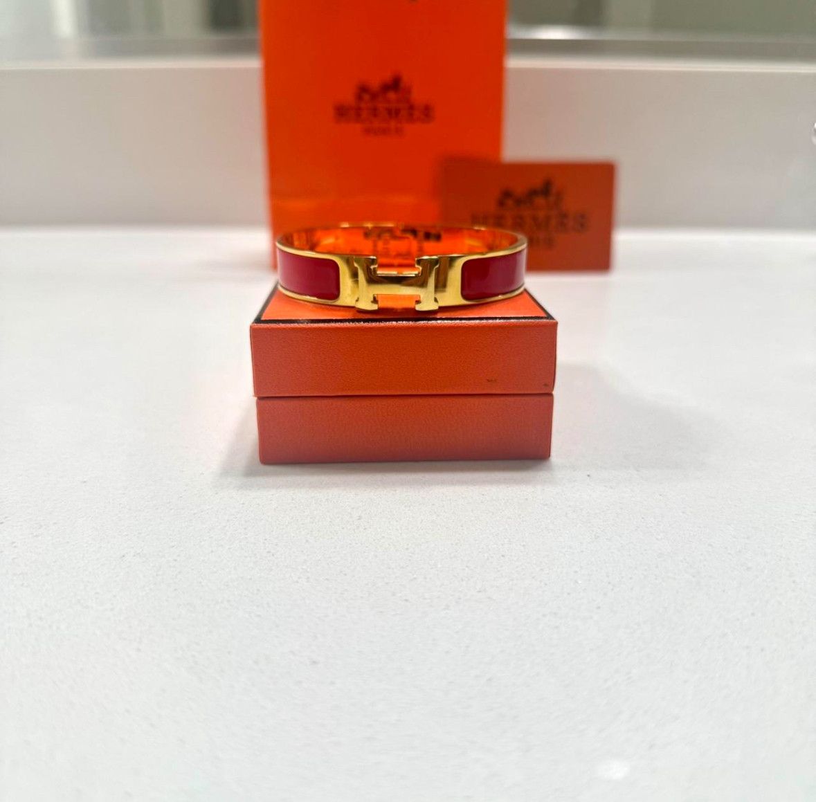 Hermes Hermes Clic H Bracelet Red Enamel Size ONE SIZE - 3 Thumbnail
