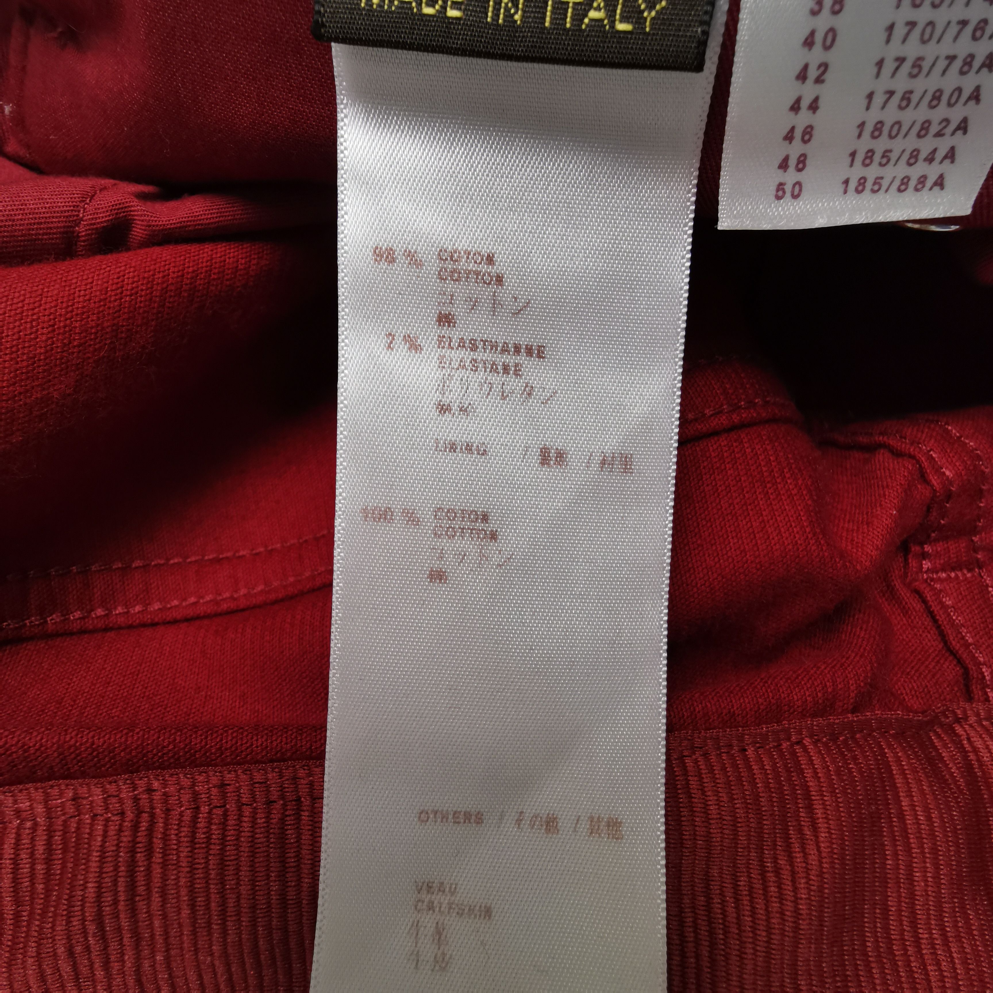 Louis Vuitton Louis Vuitton Red Cotton Straight Pants US32 Size US 32 / EU 48 - 1 Thumbnail