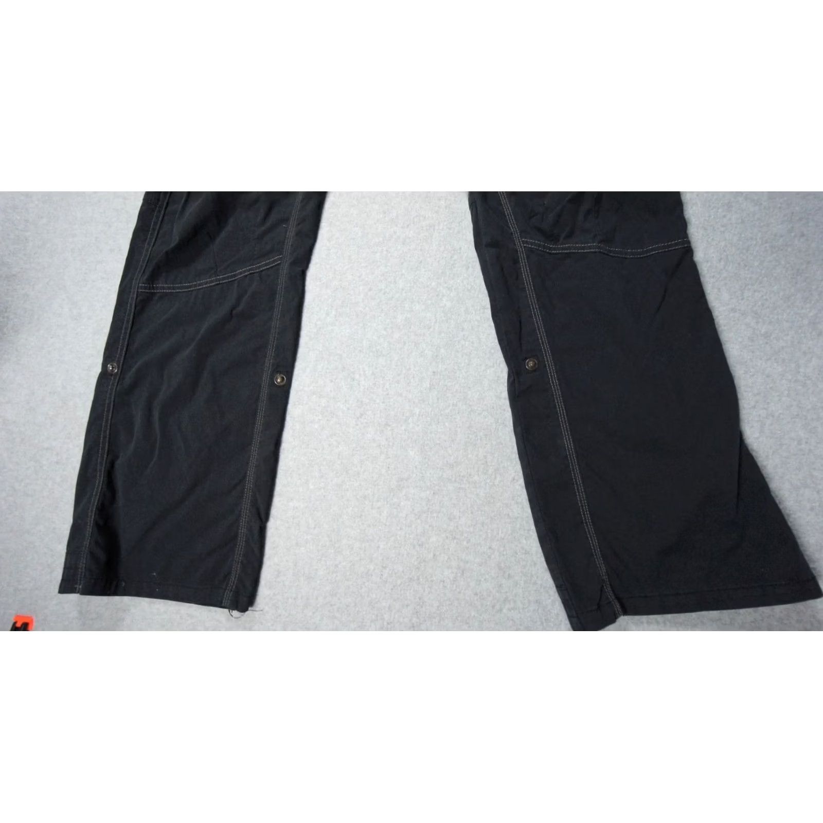 Vintage Kuhl Pants Womens 8 Black Cargo Pockets Stretch Roll Up Leg Vintage Patina Dye Pants Size 30" / US 8 / IT 44 - 4 Thumbnail