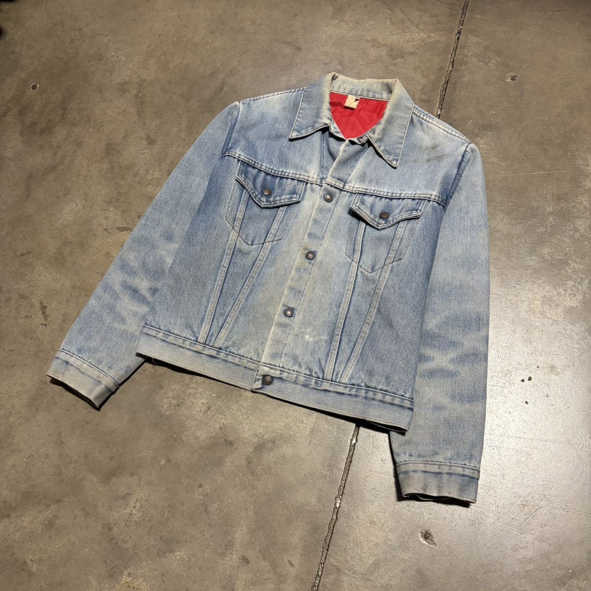 Oshkosh Vintage Denim Trucker Jacket Faded Washed Distressed 70s USA Size US L / EU 52-54 / 3 - 2 Thumbnail