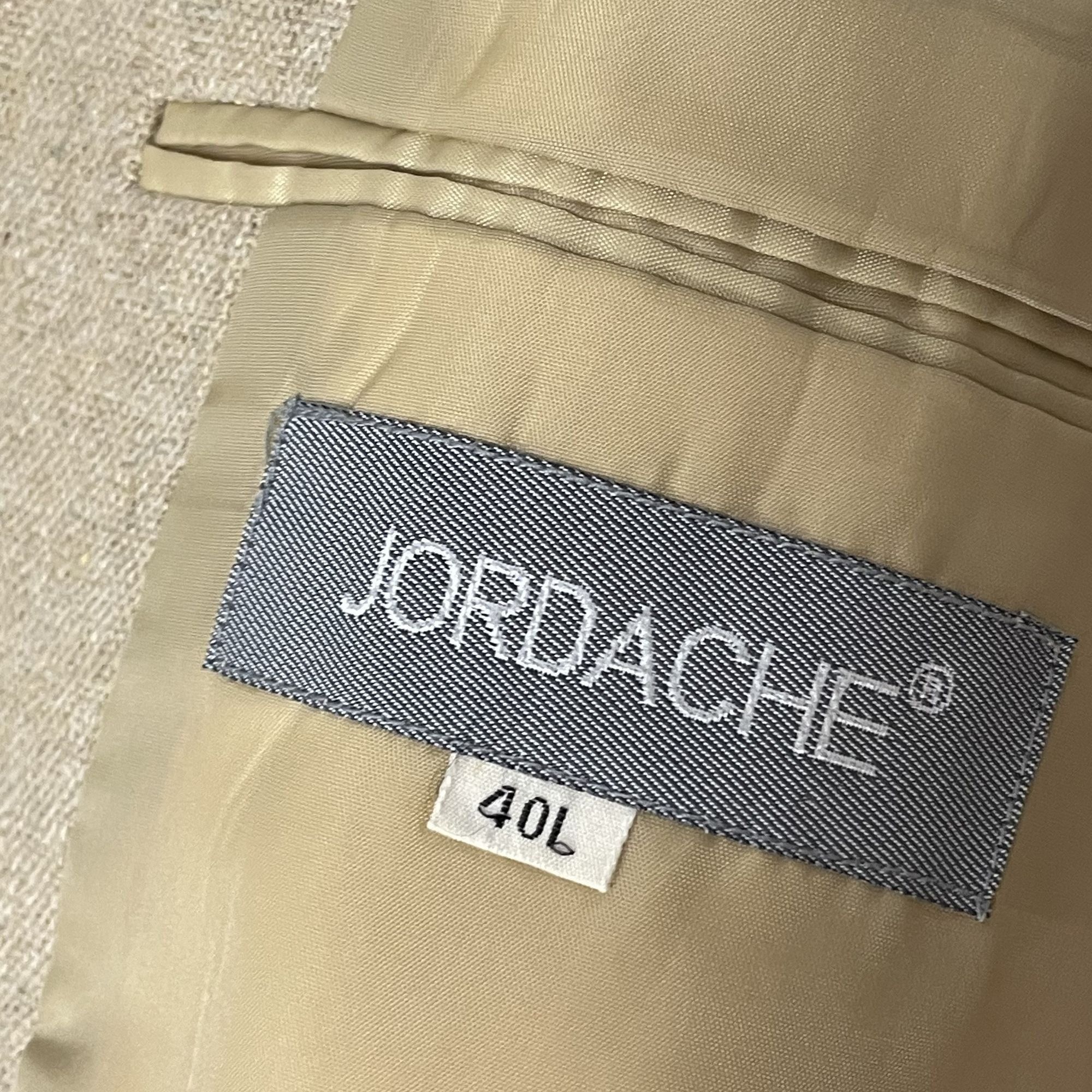 Jordache Vtg Jordache BEIGE TROPICAL Sport Coat NATURAL Jacket Size 40L - 7 Thumbnail