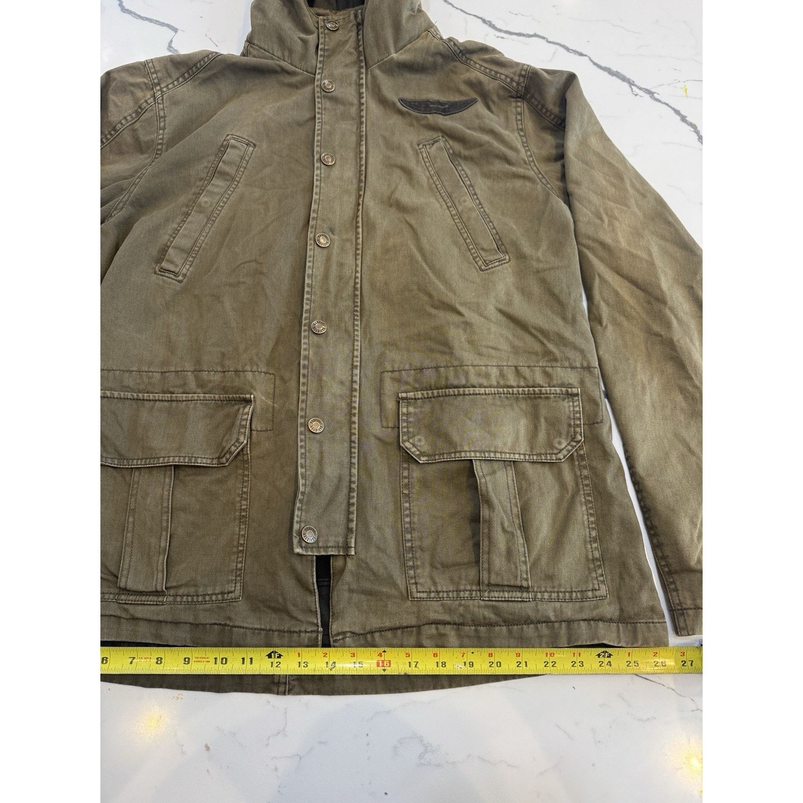 Harley Davidson Harley-Davidson Men Hooded Jacket Zip Green Motorcycle Patch Size US XL / EU 56 / 4 - 5 Thumbnail