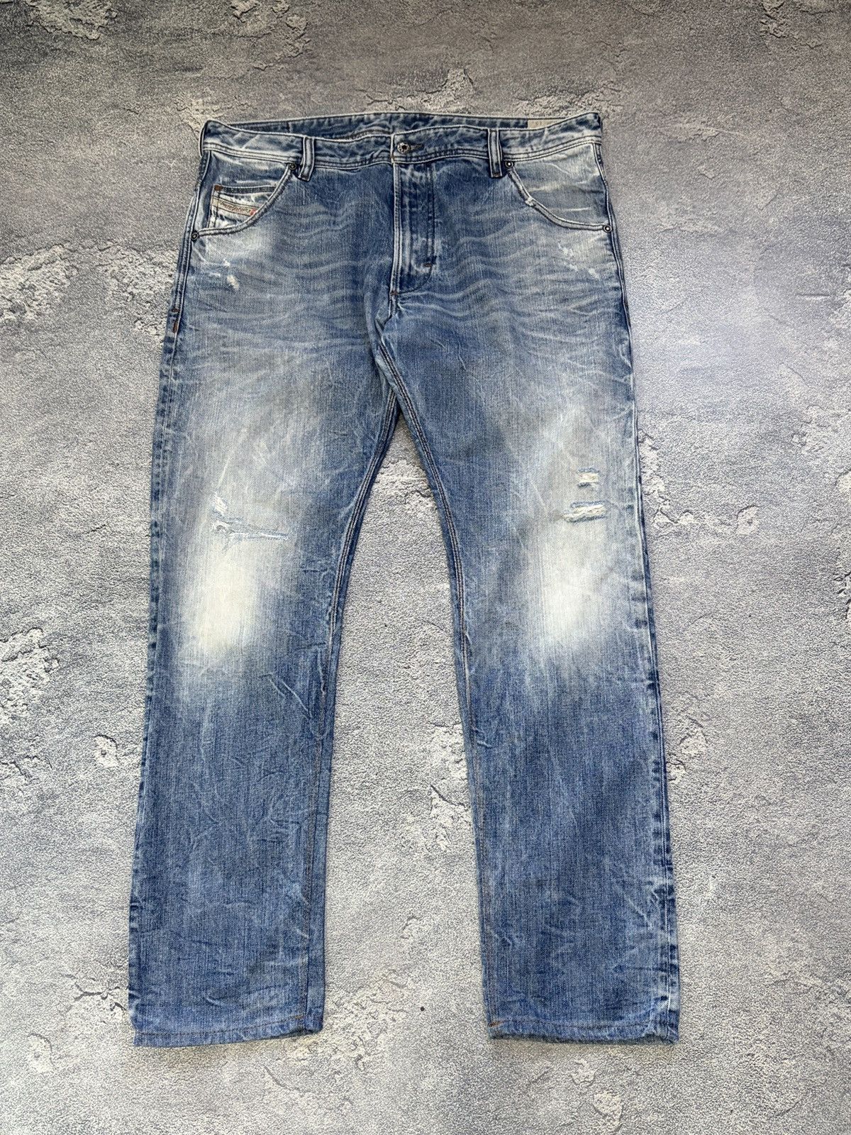 Diesel DIESEL Krooley Slim Carrot Distressed Blue Jeans W36 L34 Size US 36 / EU 52 - 1 Thumbnail
