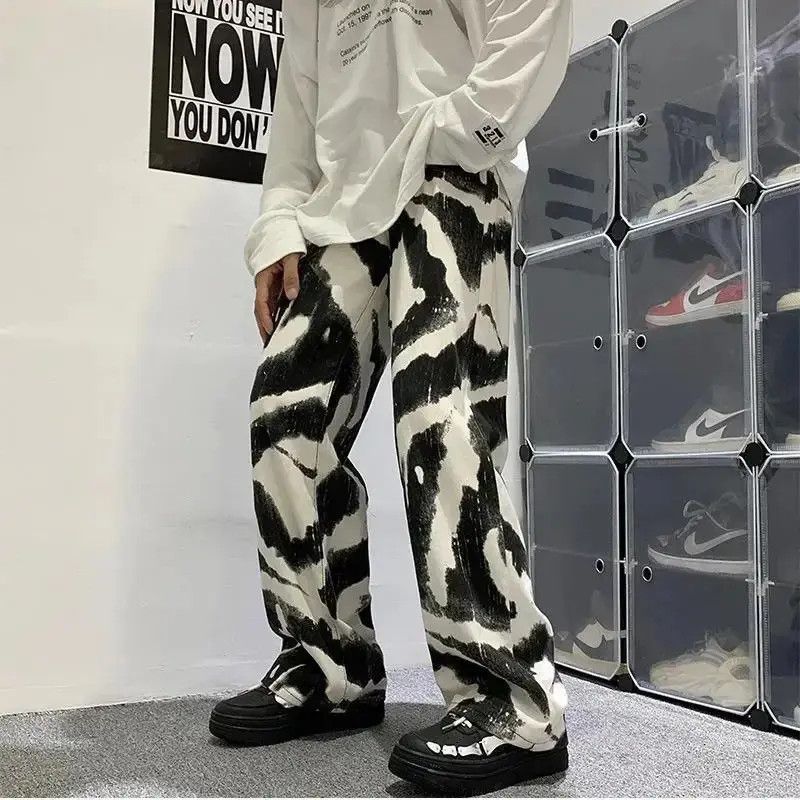 Japanese Brand White Black Tie-dye Baggy Jeans Size US 32 / EU 48 - 5 Thumbnail