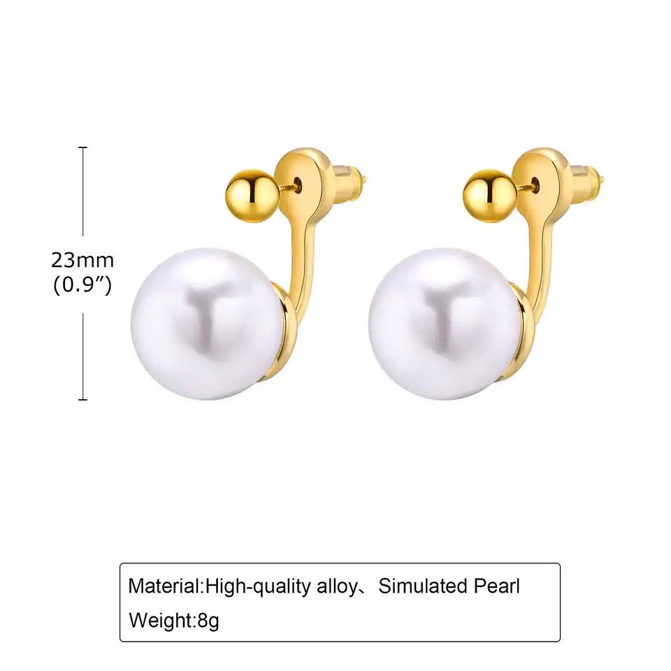 Other Minimalist Round Simulated Pearl Earrings Size ONE SIZE - 2 Thumbnail