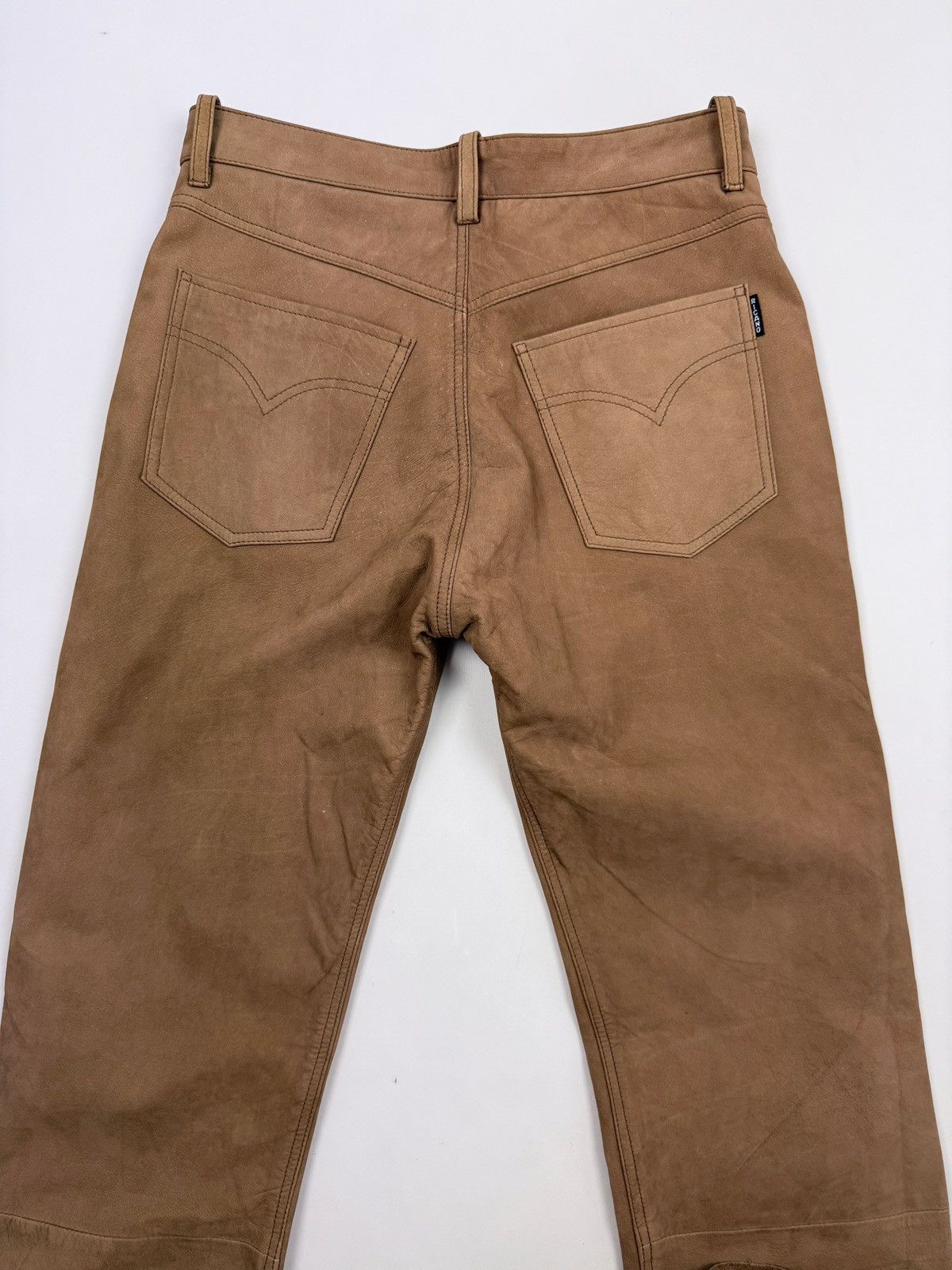 Vintage 1990’s Vintage Ricano Brown Leather Biker Rider Pants 30X32 Size US 30 / EU 46 - 8 Thumbnail